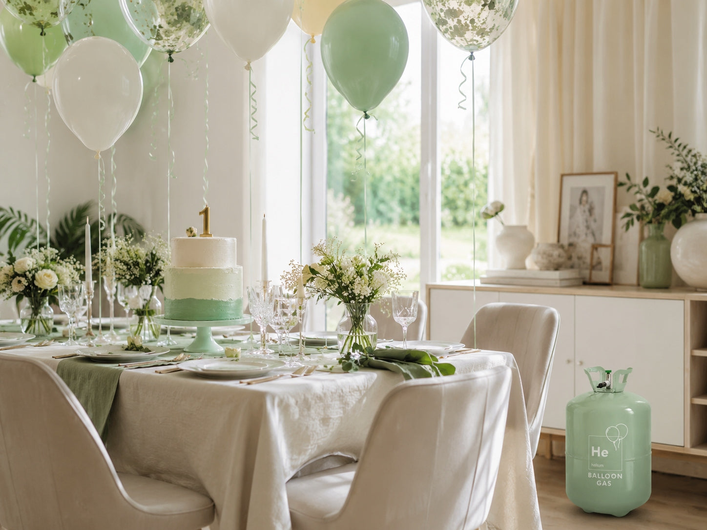 BALLOON HELIUM large helium bottle for 90 balloons 0,59 m3 for birthday wedding Cylinder capacity 0.6 m3