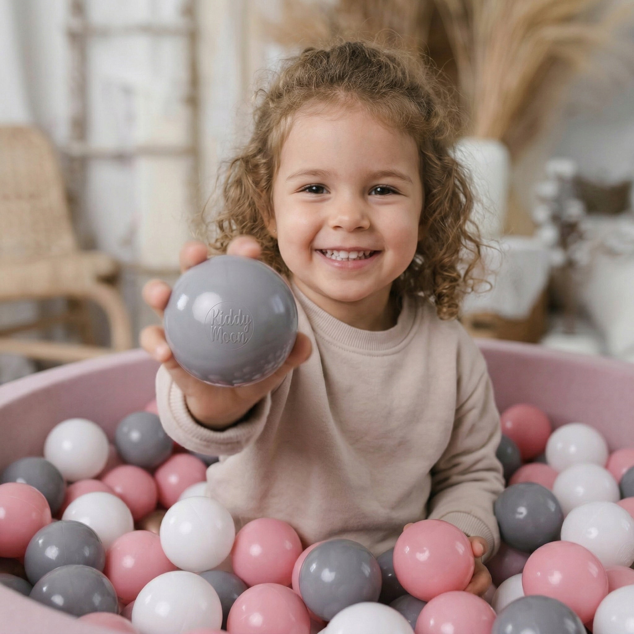 BALLS 200 pcs 6 cm FOR TIPI TENT POOL pink grey white POLISH