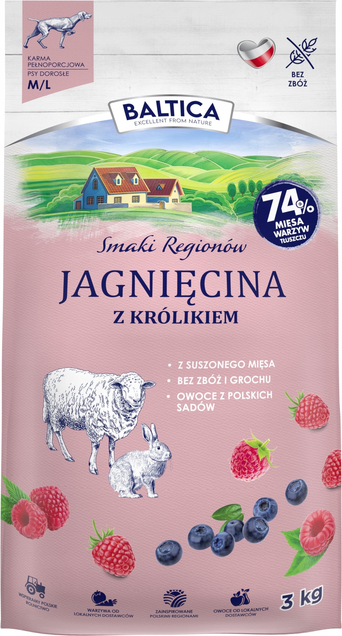 BALTICA dry dog food Lamb rabbit M/L 3kg