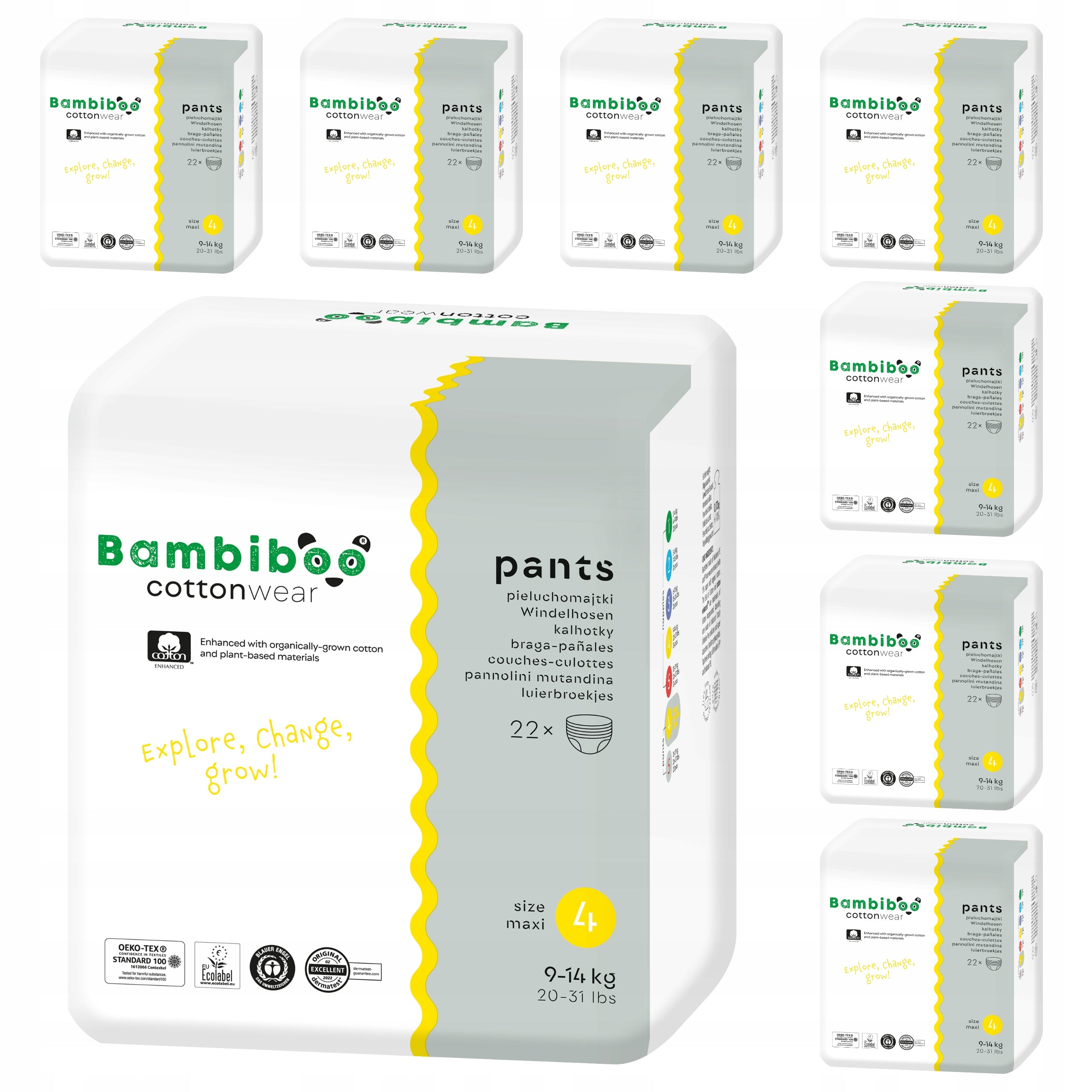 BAMBIBOO Maxi 4 SET 8x22pcs Cottonwear 9-14kg Pants