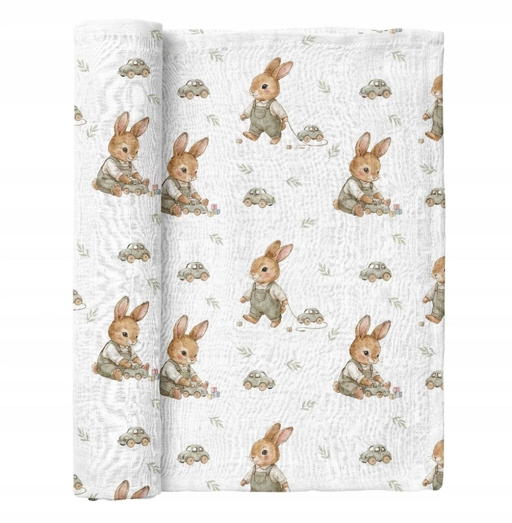 BAMBOO DIAPER 40x40 BUNNIES/CAR Kind bamboo