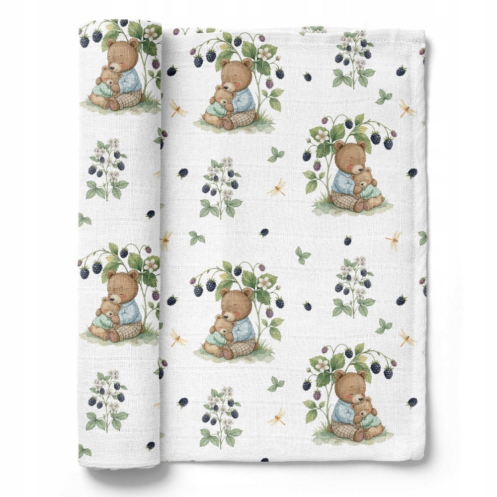 BAMBOO DIAPER 75x75 BEARS/BLACKBERRIES Brand Bocioland
