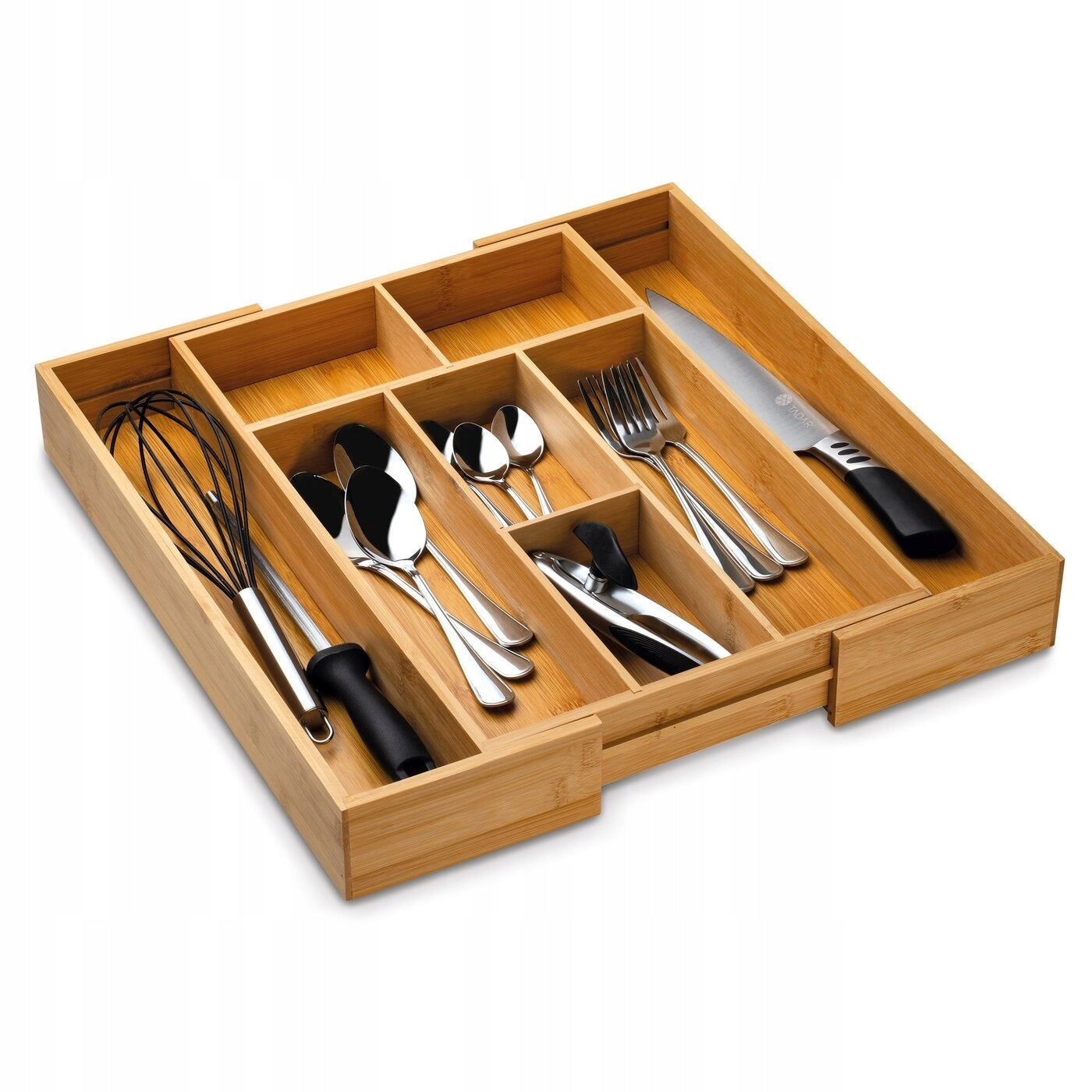 BAMBOO ORGANIZER FOR UTENSILS CUTLERY FOR DRAWER INSERT ADJUSTABLE BAMBOO EAN (GTIN) 5903313414715