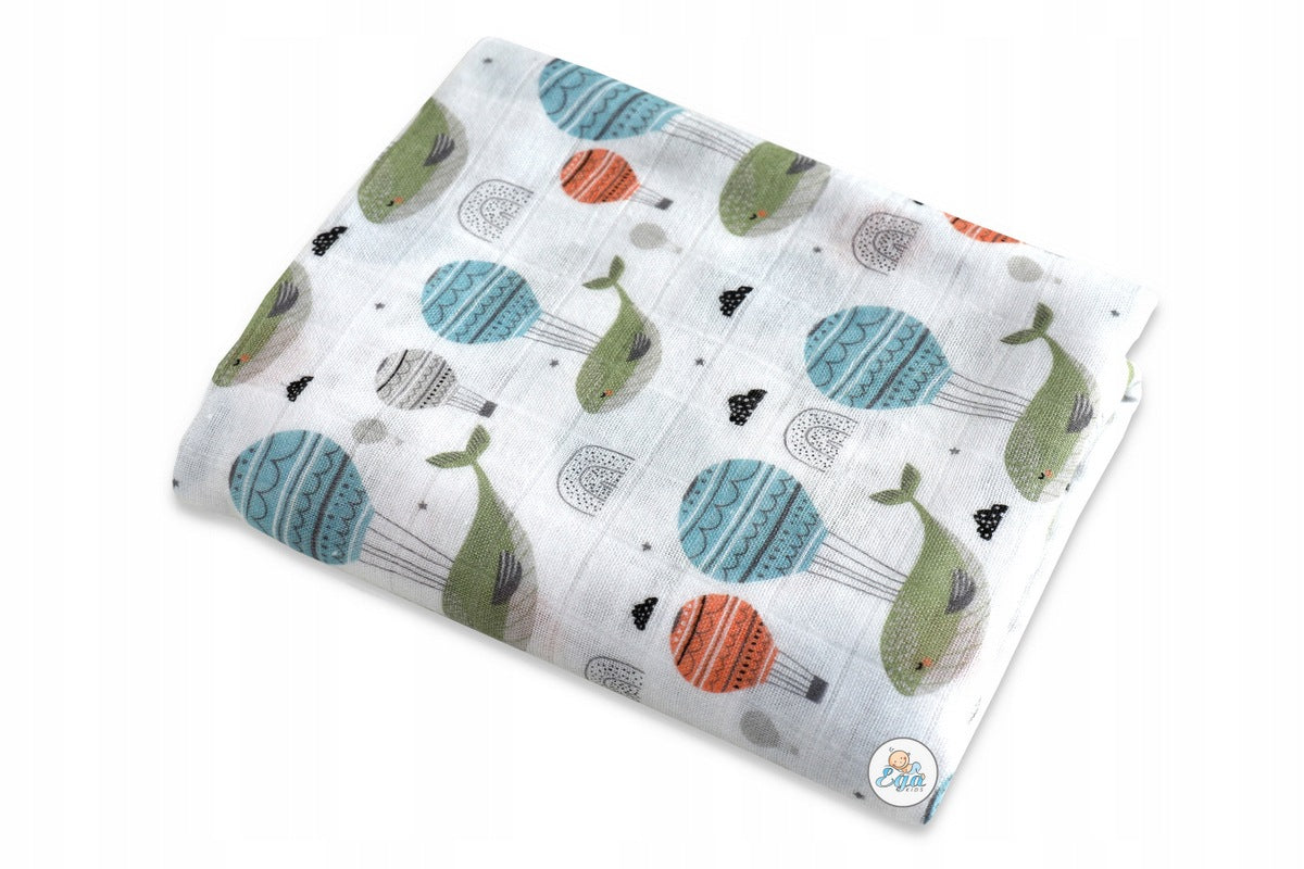 BAMBOO SWADDLE DIAPER 120X120 WITH HEAD IN THE CLOUDS Packaging status original
