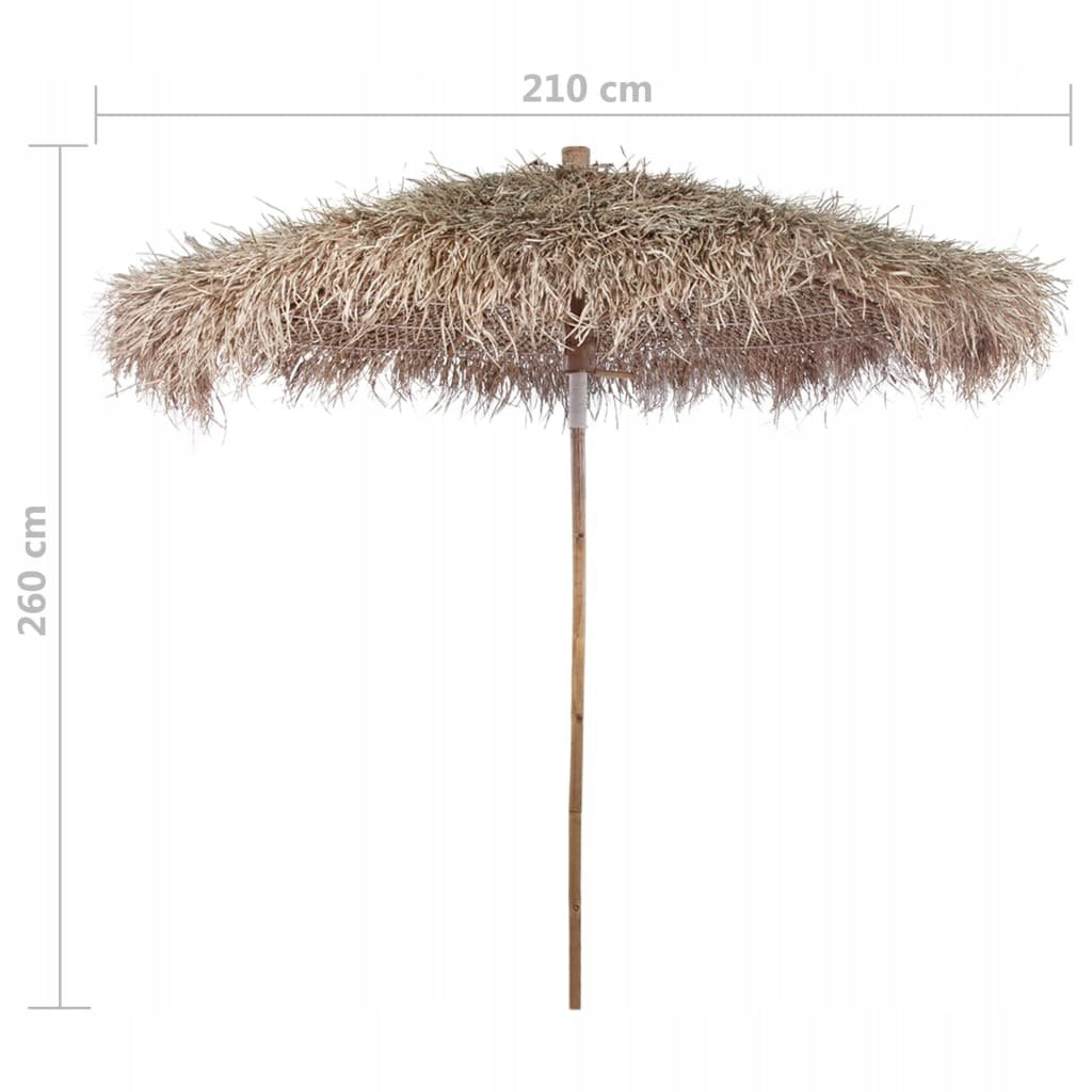 BAMBOO UMBRELLA WITH BANANA LEAF COVER 210CM Diameter/width 210 cm