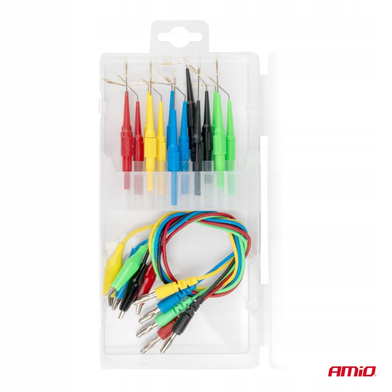 BANANA CROCODILE MEASURING TIP PROBE NEEDLES FOR MULTIMETERS 20PCS WIRES Brand Amio