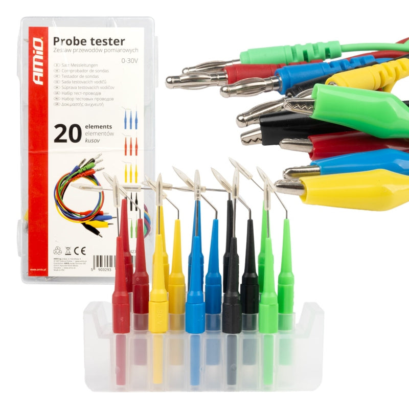 BANANA CROCODILE MEASURING TIP PROBE NEEDLES FOR MULTIMETERS 20PCS WIRES