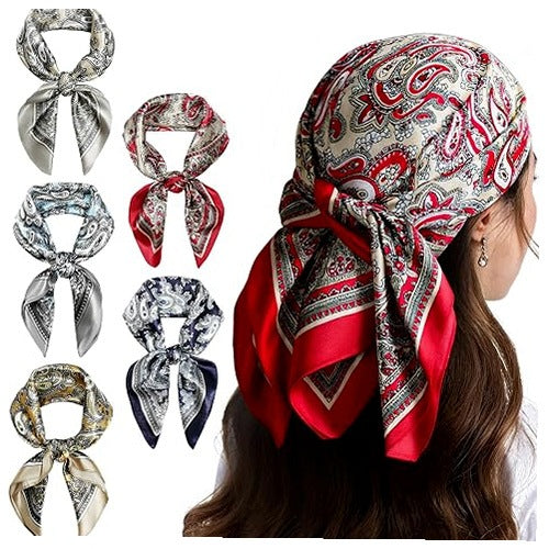 BANDANA SILK WOMEN'S HEAD NECK PATTERN GRAPHIC SATIN ORNAMENT
