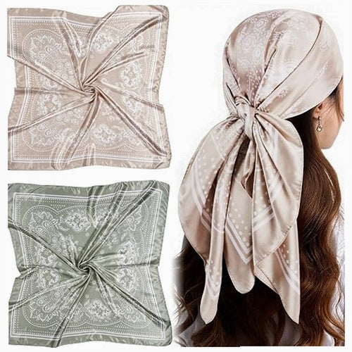 BANDANA WOMEN'S SILK SQUARE GRAPHITE FOR WOMAN GIFT ORNAMENT