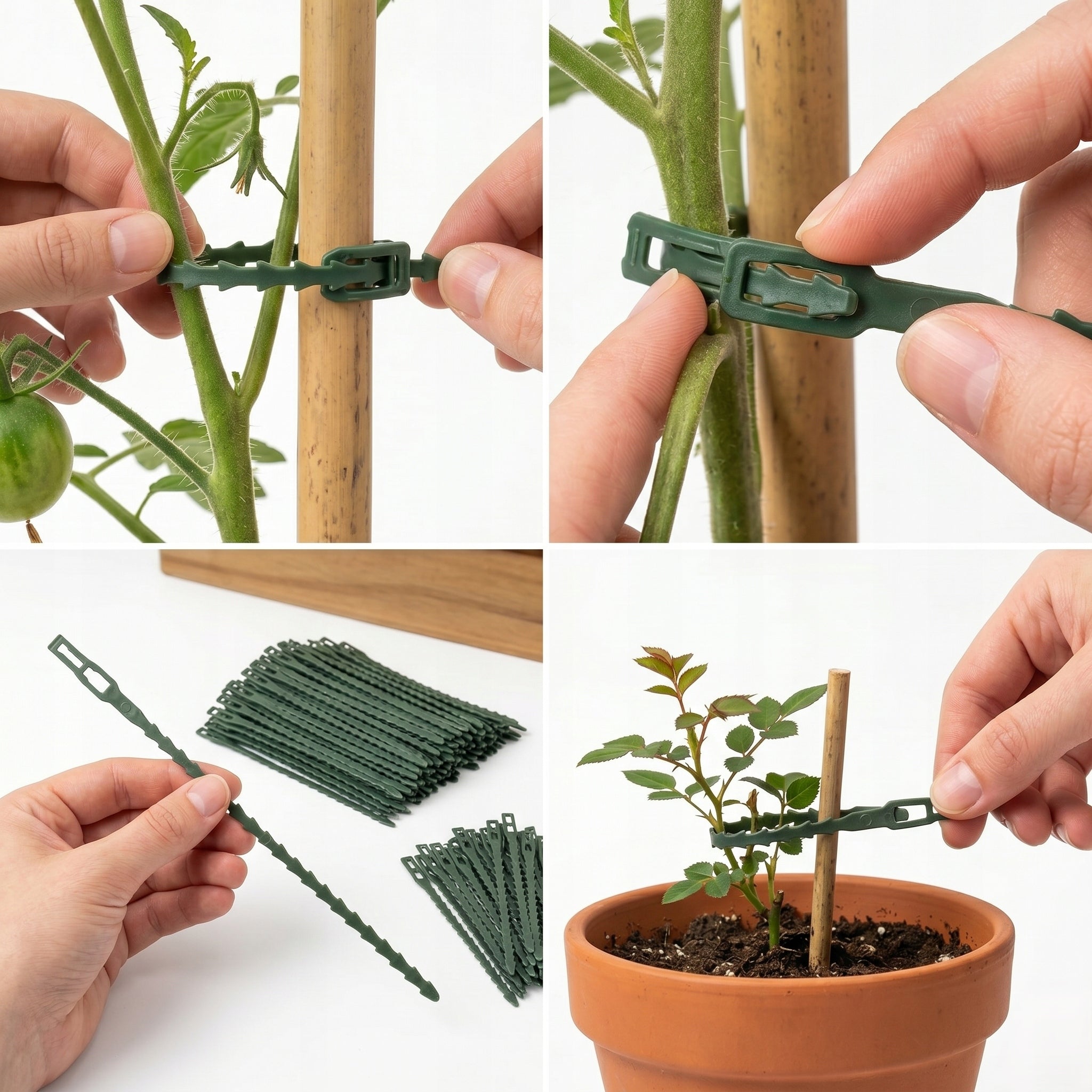 BANDS CLASPS CLIPS GARDEN TRITITES TOMATO PLANT LIGAMENTS 500PCS Color green