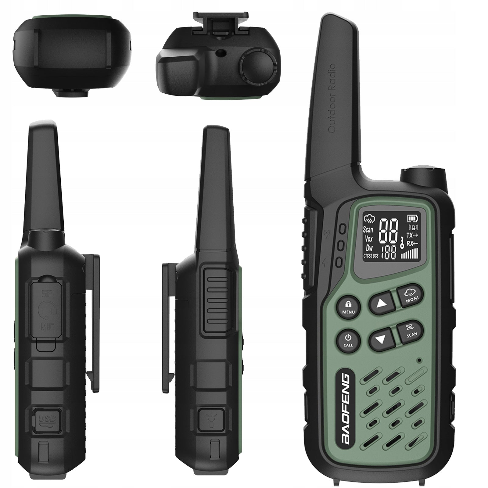 BAOFENG BF-25E WALKIE-TALKIES LONG RANGE CHANNEL WALKIE TALKIE USB-C FLASHLIGHT Packaging status original