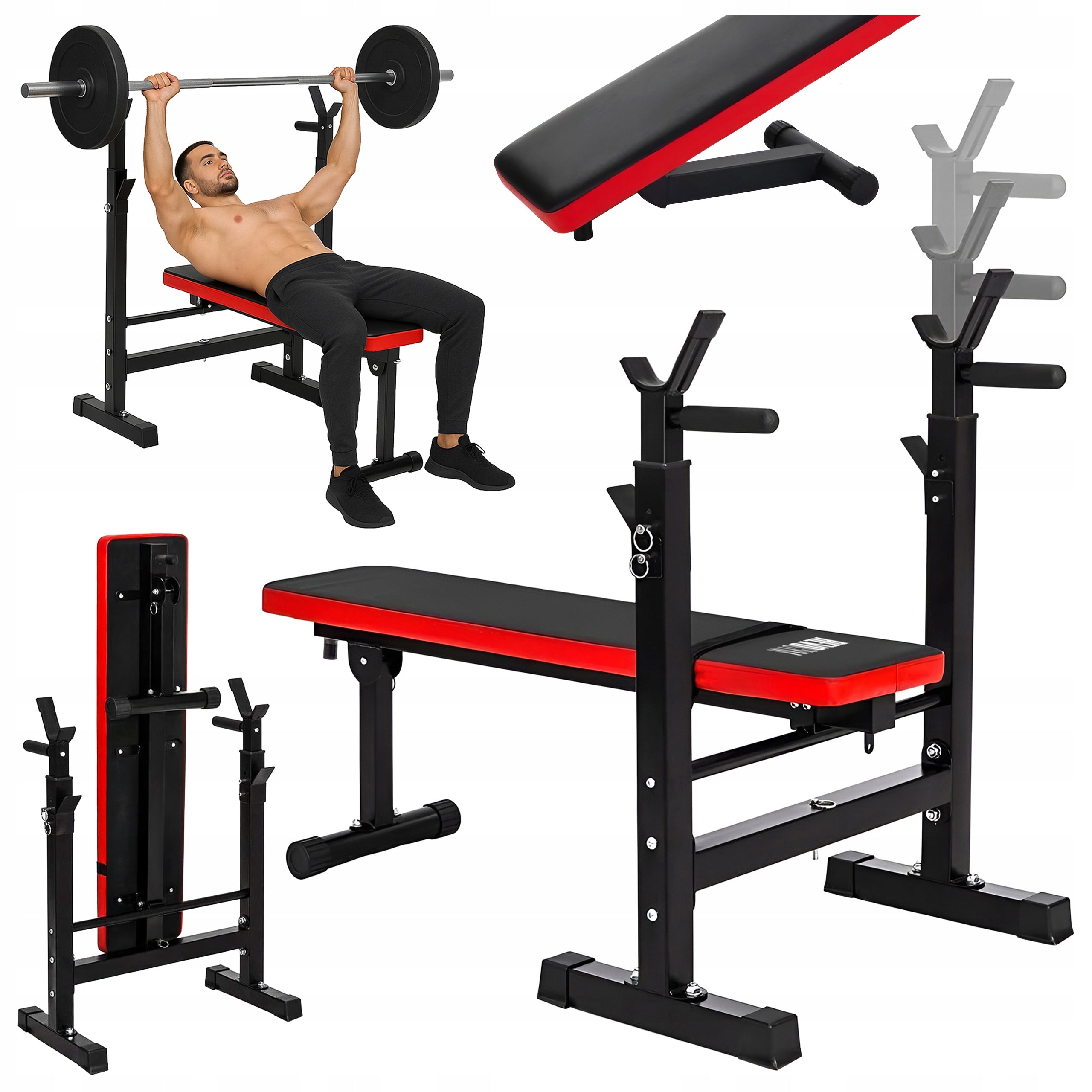 BARBELL BENCH ADJUSTABLE DIPS BELAY FOLDING SLANTED