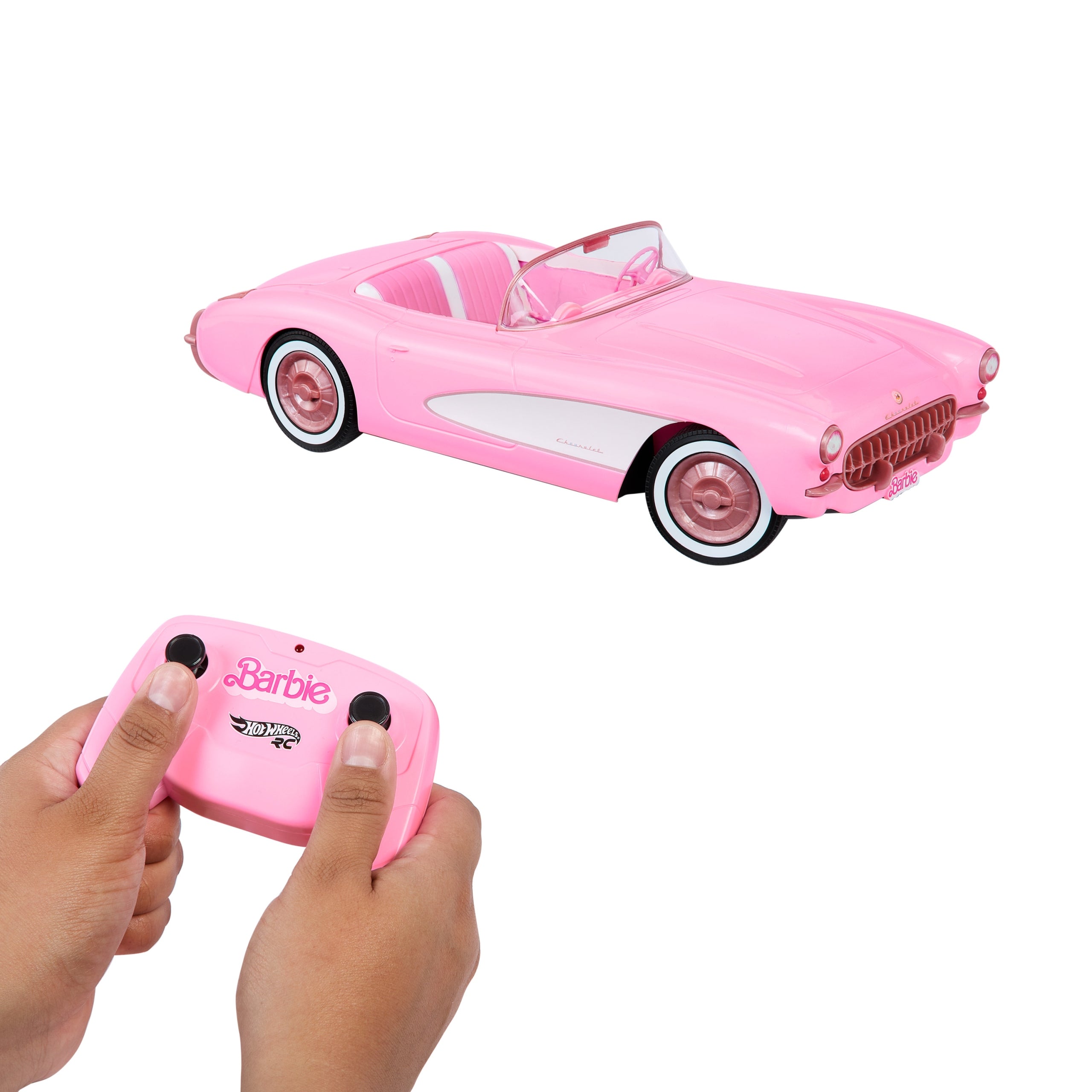 BARBIE HOT WHEELS CONVERTIBLE RC CORVETTE STINGRAY REMOTE CONTROLLED ROSY Brand Hot Wheels