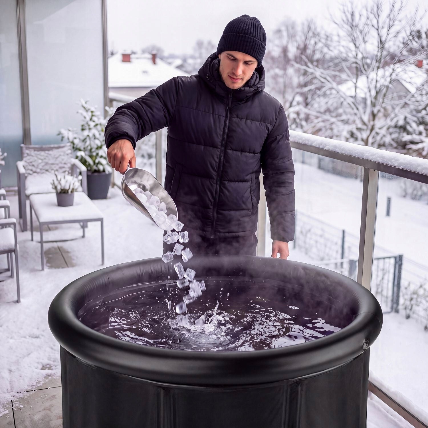 BARREL LOG ICE BATH FOR WALRUSING PORTABLE FOLDING 80CM REGENERATION Packaging status original