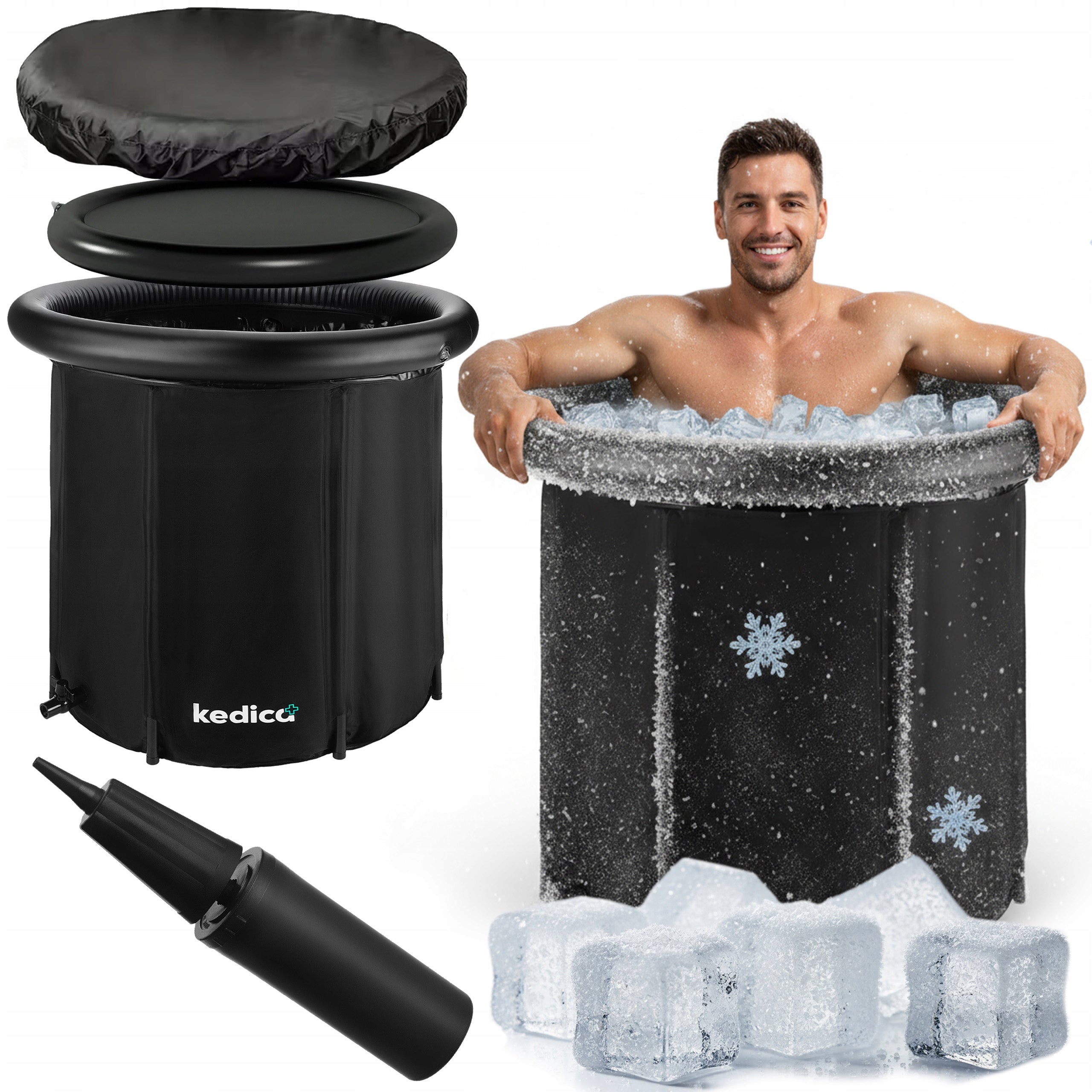 BARREL LOG ICE BATH FOR WALRUSING PORTABLE FOLDING 80CM REGENERATION