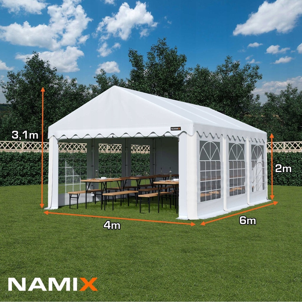 BASIC 4x6 Garden Party Tent VARIOUS COLORS + SIDE WALLS FREEBIE Width 4 m