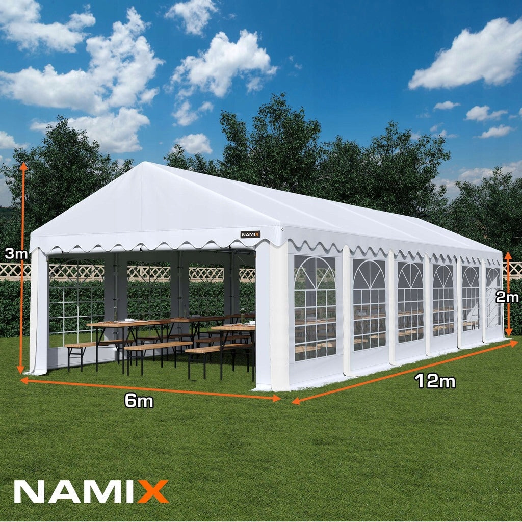 BASIC 6x12 Garden Party Tent VARIOUS COLORS + SIDE WALLS FREEBIE Manufacturer NAMIX