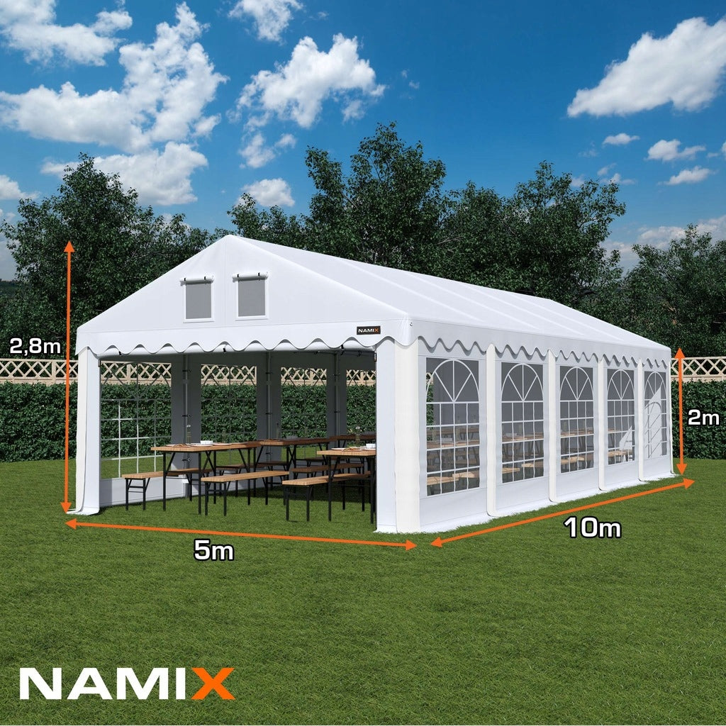 BASIC Tent 5x10 Garden Party VARIOUS COLORS + SIDE WALLS FREEBIE Width 5 m