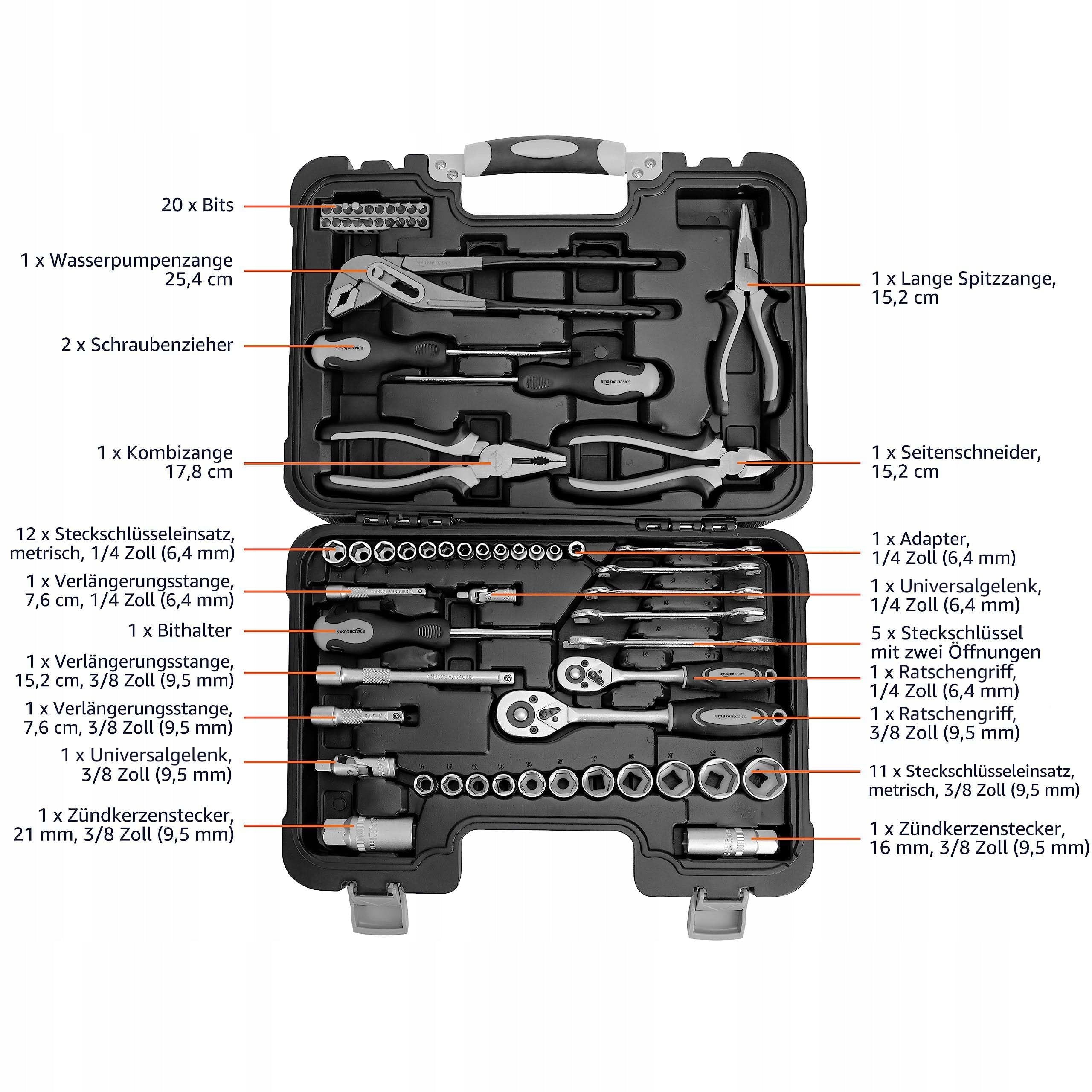 BASICS Home Tool Set 65 Elements Black Brand no brand