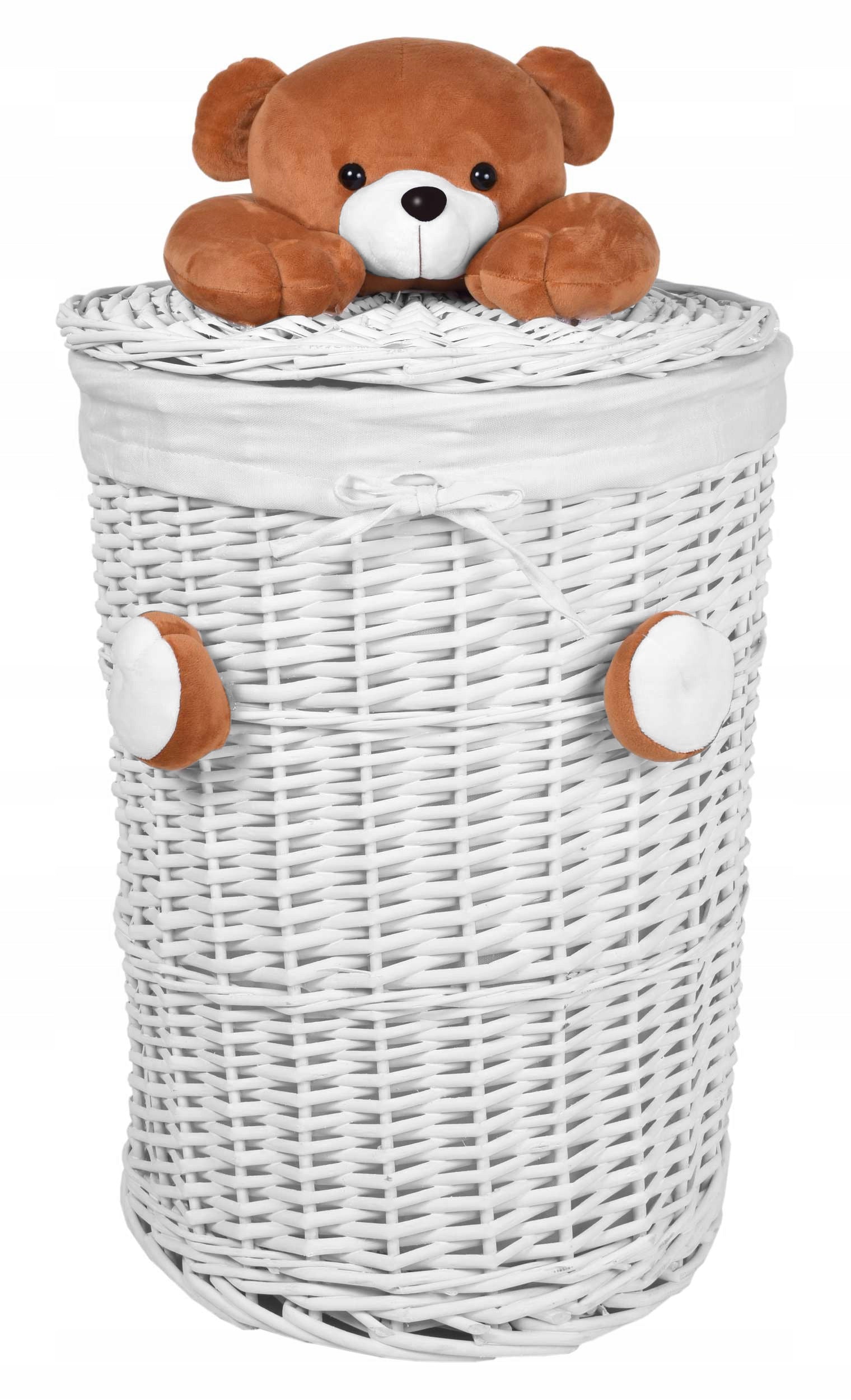 BASKET TOY CONTAINER LAUNDRY UNDERWEAR WICKER BEAR 75L WHITE Manufacturer code 5902340304983
