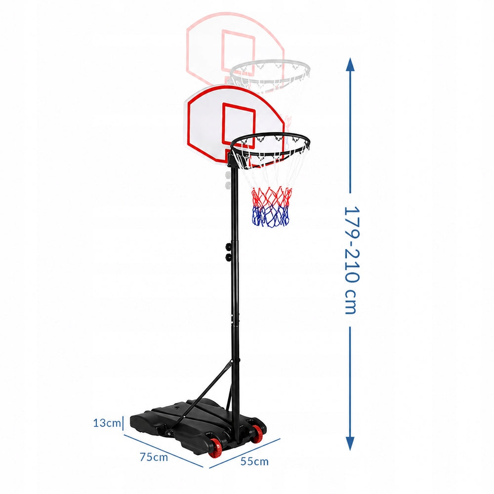 BASKETBALL BASKET ADJUSTABLE FREESTANDING MOBILE STAND 179-209 cm Product weight with unit packaging 10 kg