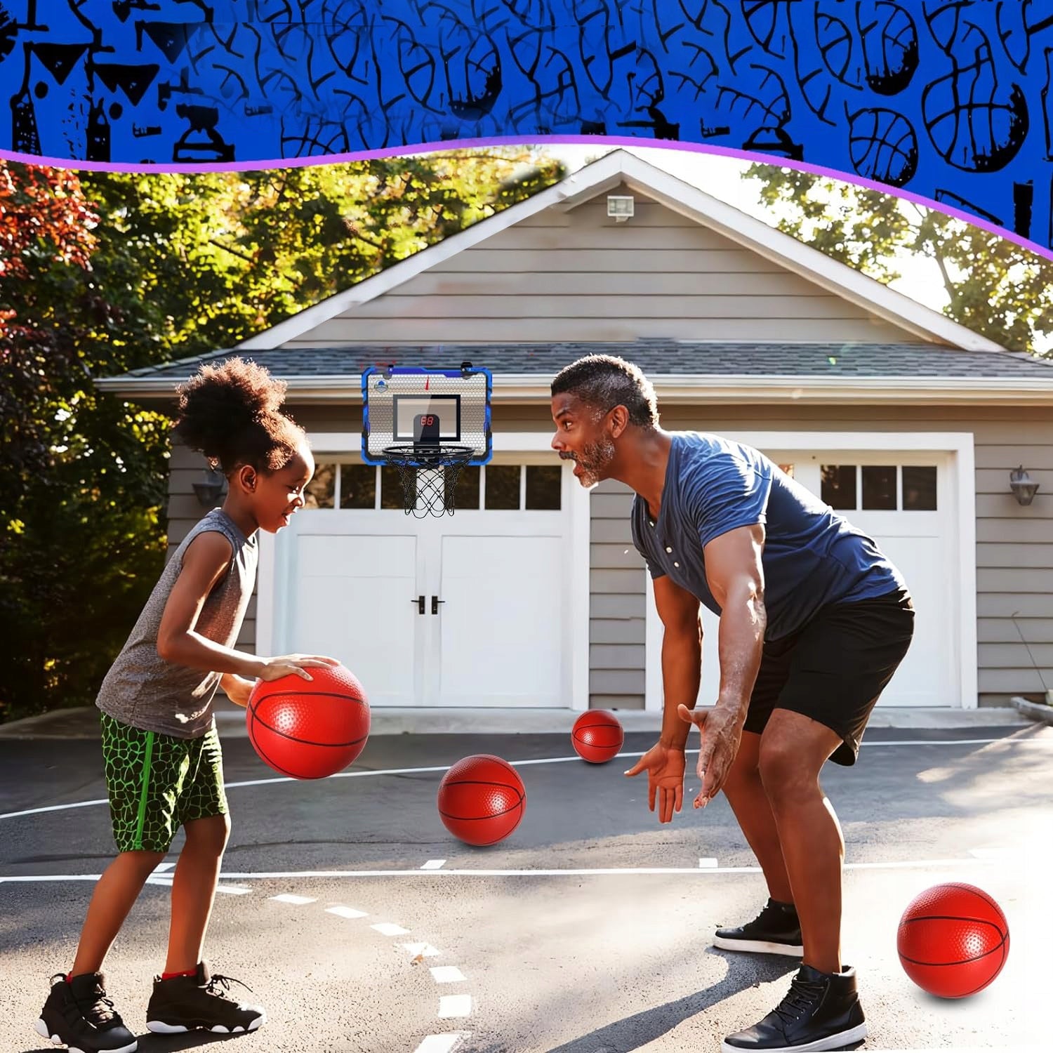 BASKETBALL BASKET FOR DOORS WITH POINT COUNTER FOR CHILDREN AND TEENAGERS Manufacturer code 6TY1007RD00