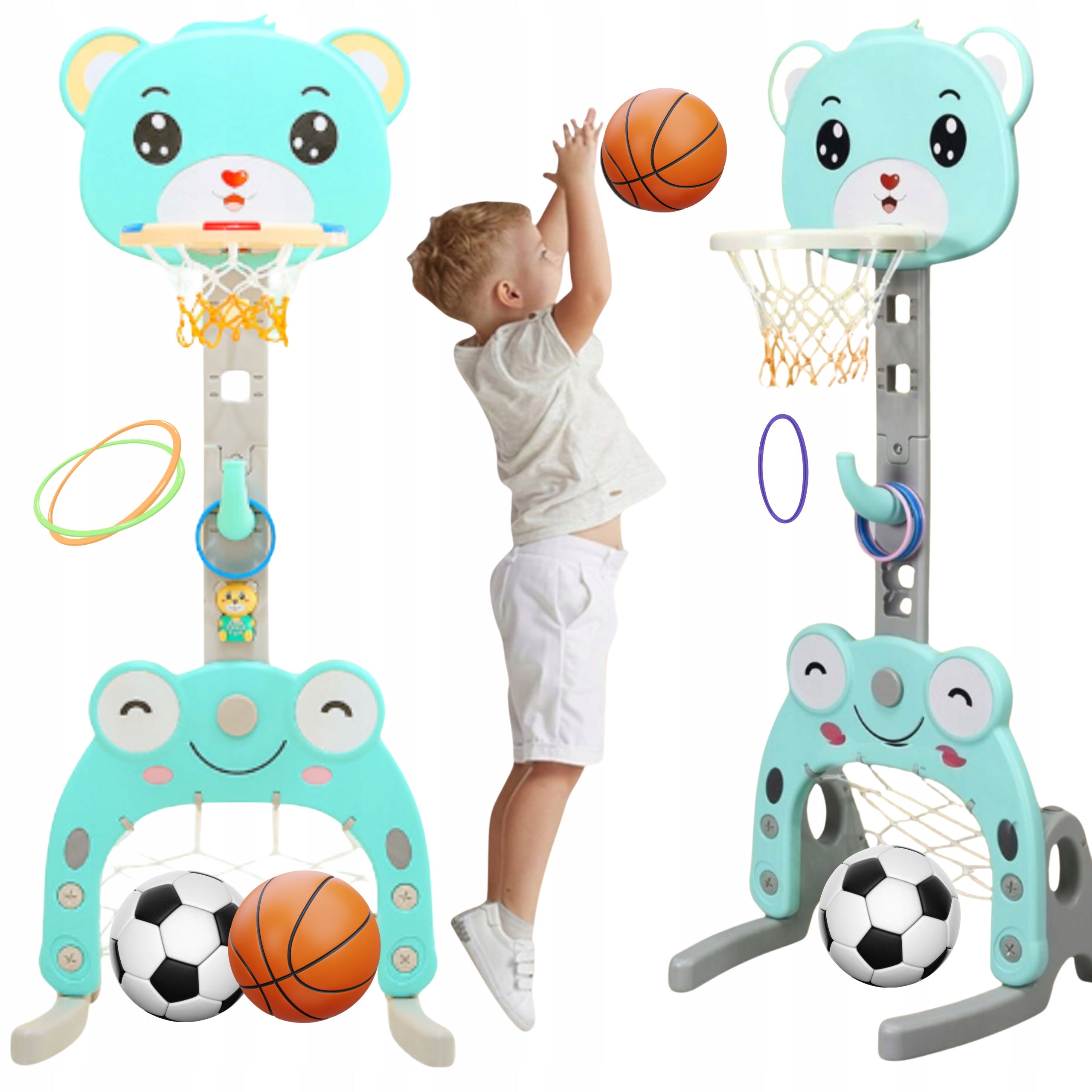 BASKETBALL BASKET FOR KIDS BASKET BOARD ADJUSTABLE SET 3IN1 STABLE