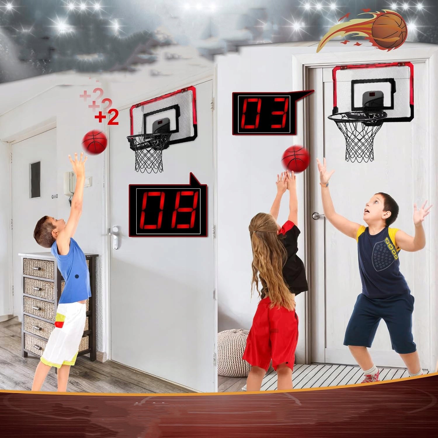 BASKETBALL BOARD BASKETBALL FOR CHILDREN DOOR WITH COUNTER + 4 BALLS Brand no brand