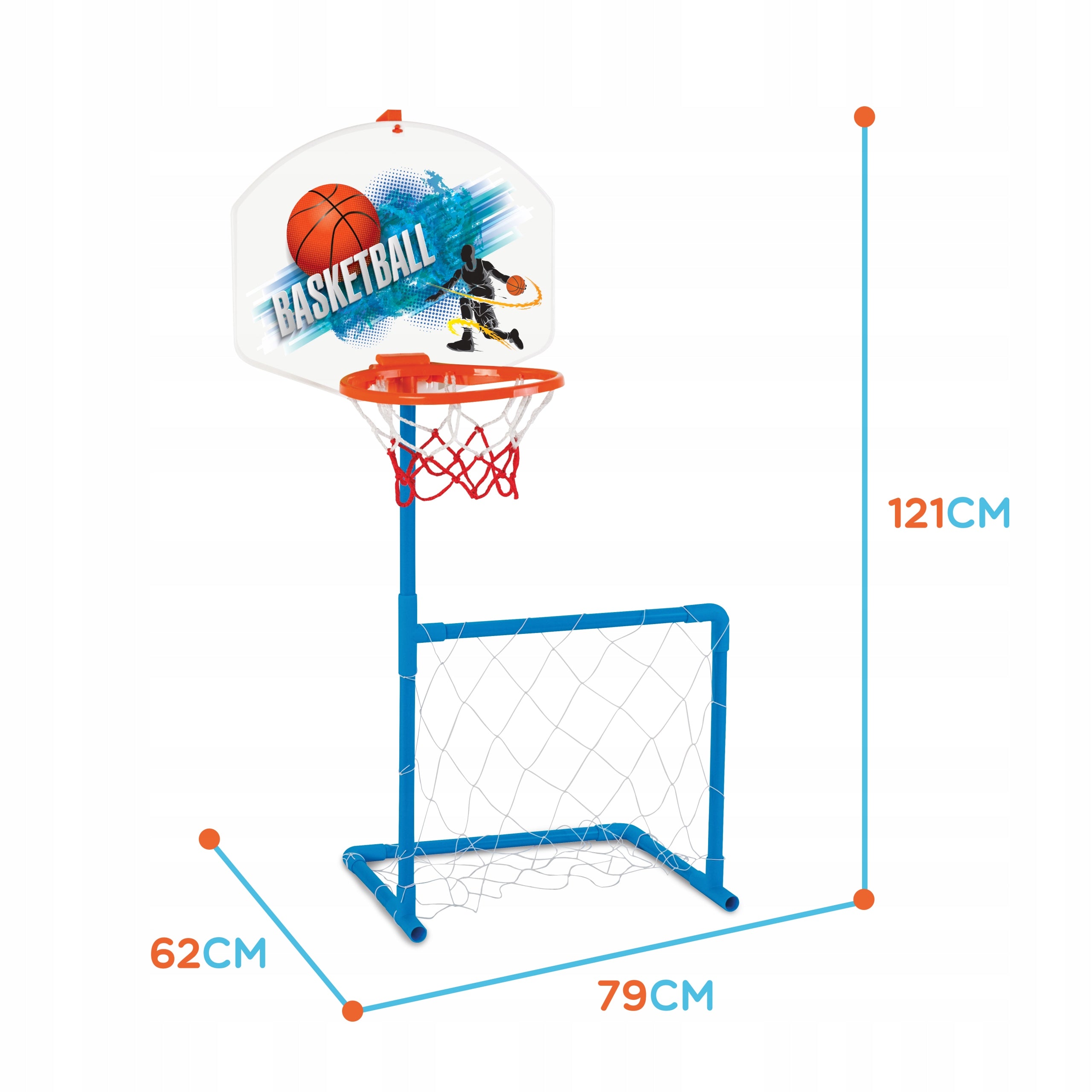 BASKETBALL GOAL FOOTBALL SET 2IN1 FOOTBALL ARCADE GAME Color multicolor