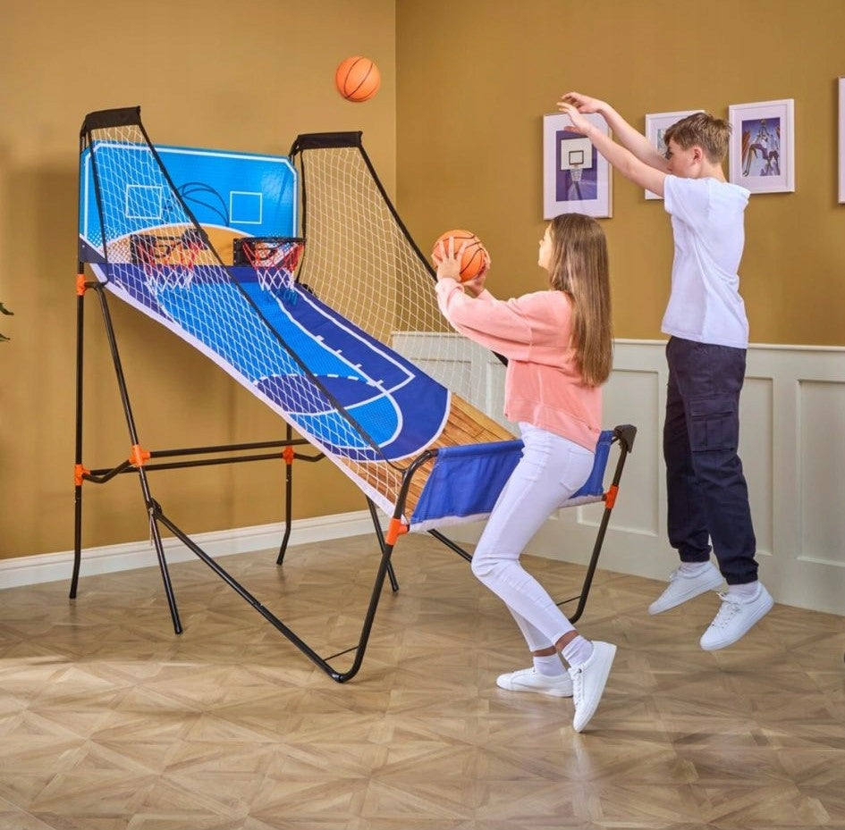 BASKETBALL MACHINE DOUBLE FOLDING INDOOR GAME 8in1 Packaging status original