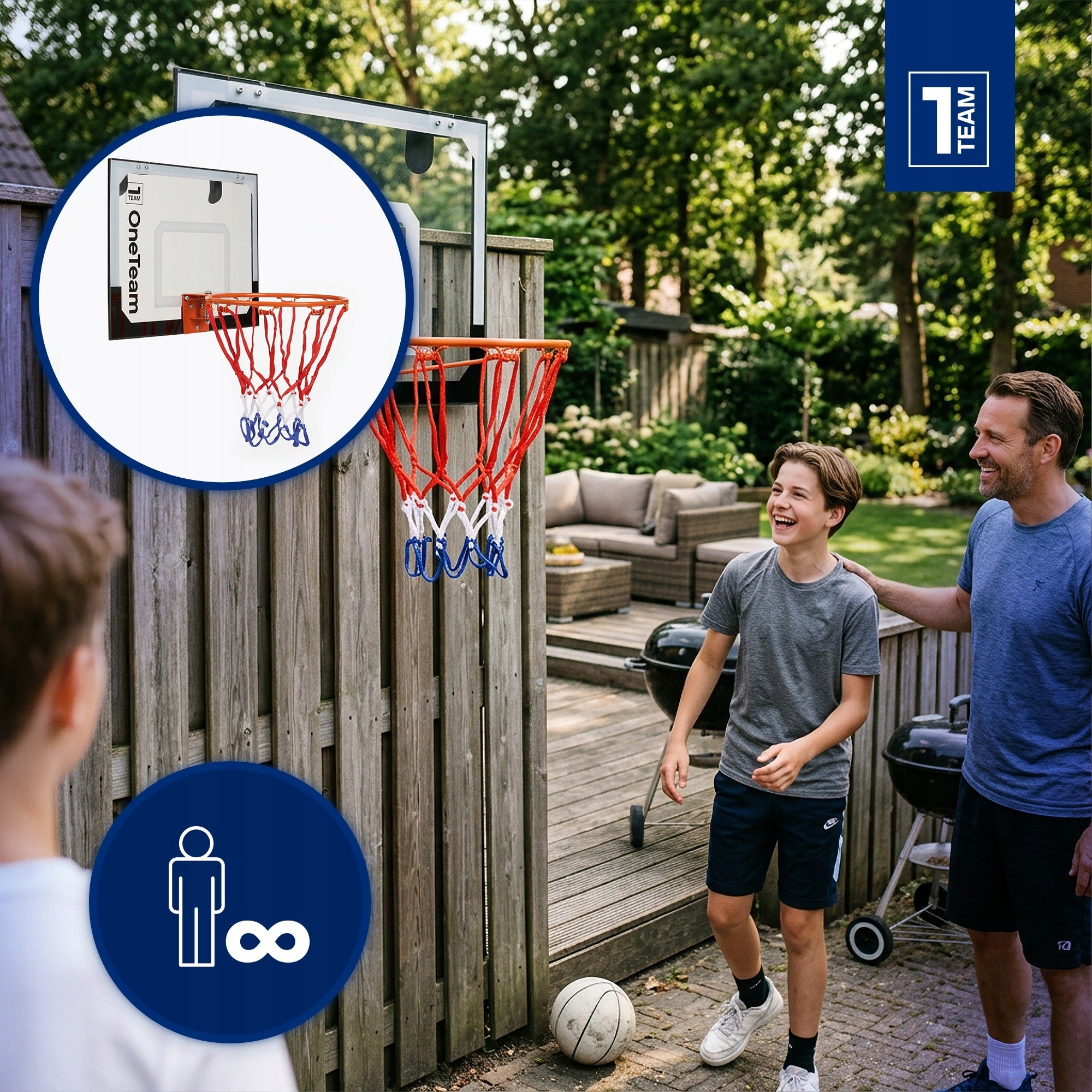 BASKETBALL SET FOR CHILDREN BASKET BOARD BALL PUMP ONETEAM BBK01 Manufacturer code OTM-B6AP83-WHT