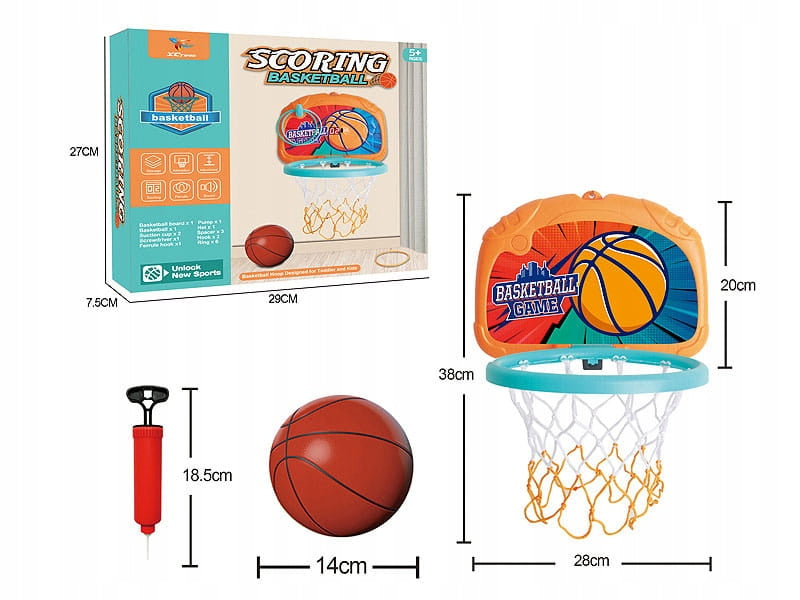 BASKETBALL SET SHIELD BASKET BALL PUMP GAME FOR KIDS Packaging status original