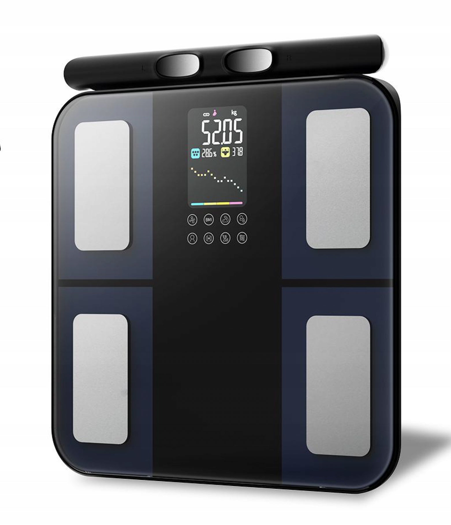 BATHROOM ANALYTICAL SCALE 8 Electrodes BIA Body Composition Measurement APP BT 180kg Packaging status original