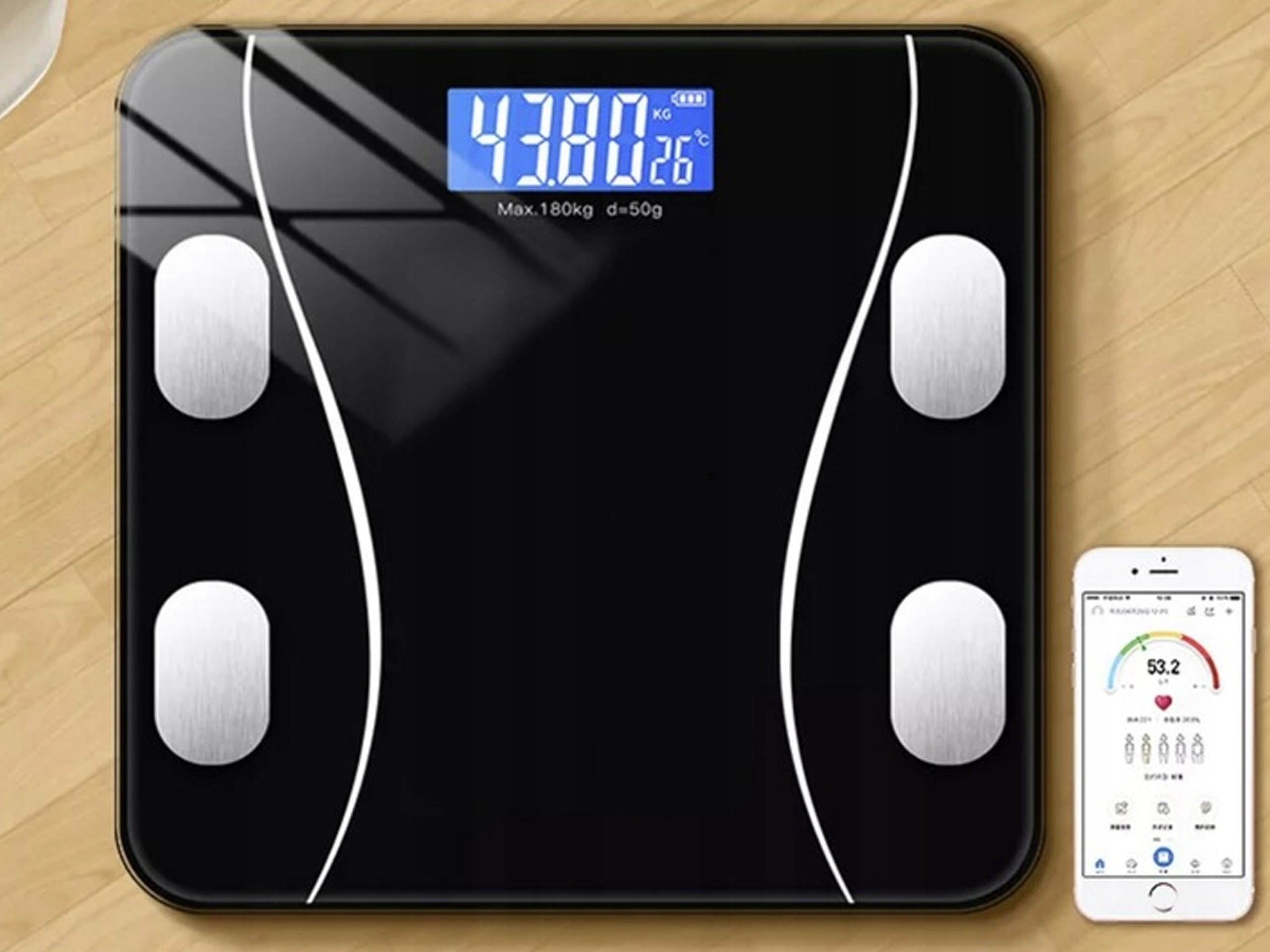 BATHROOM ANALYTICAL SCALE BLUETOOTH ELECTRONIC BT SMART 180KG Brand no brand