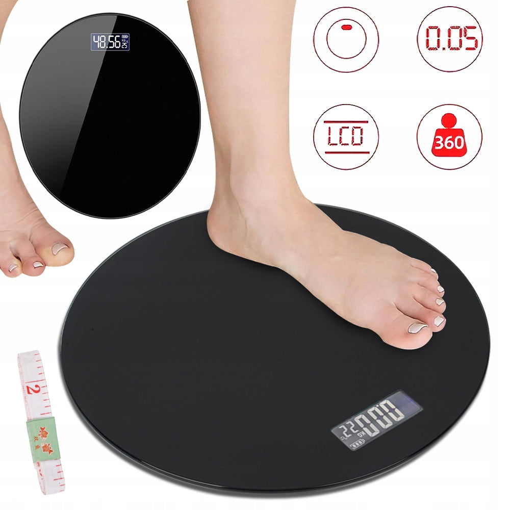 BATHROOM GLASS SCALE 180KG ELECTRONIC PRECISION BLACK LCD Brand Bedee