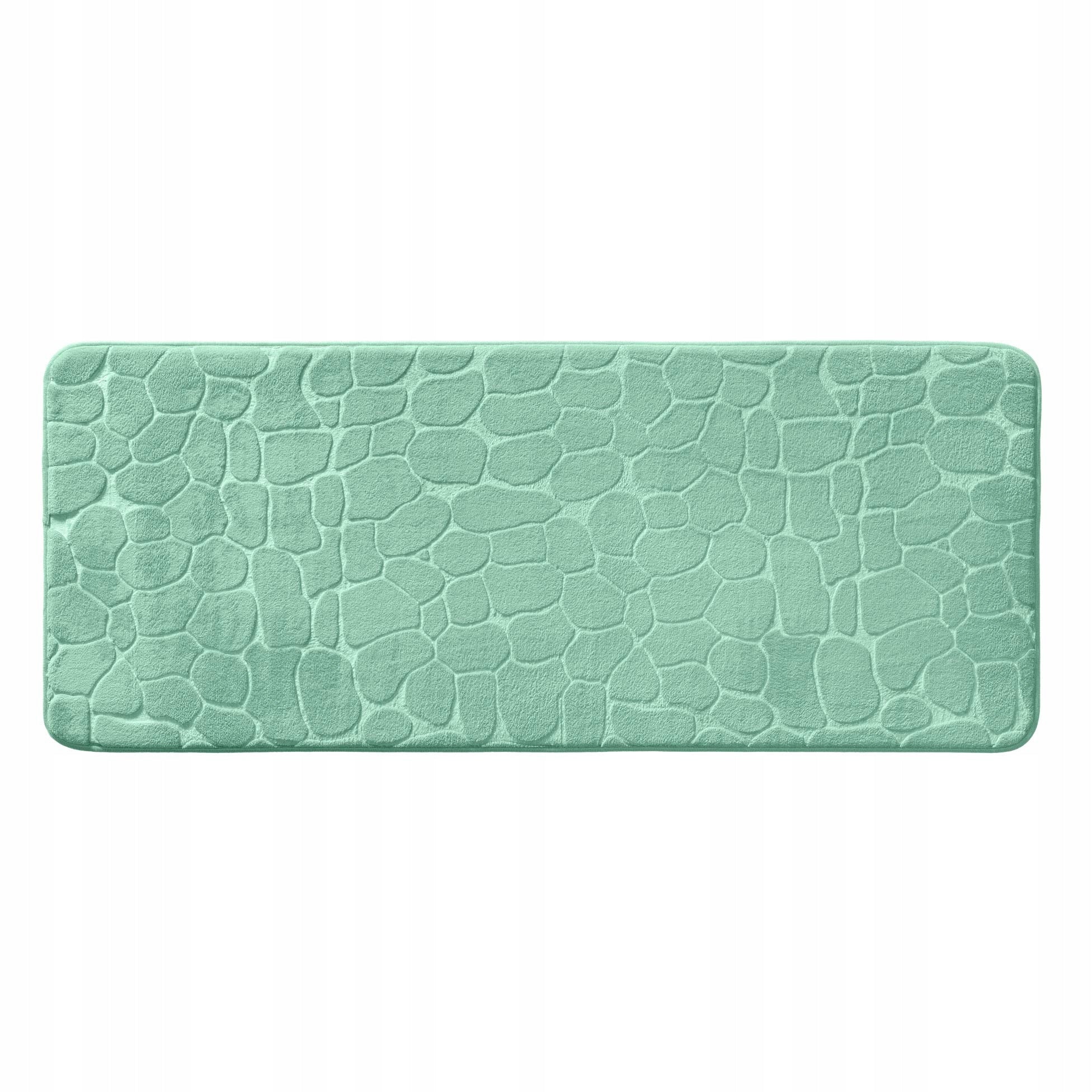 BATHROOM MAT GREEN NON-SLIP RUG EMBOSSED PATTERN 50 x 120 cm