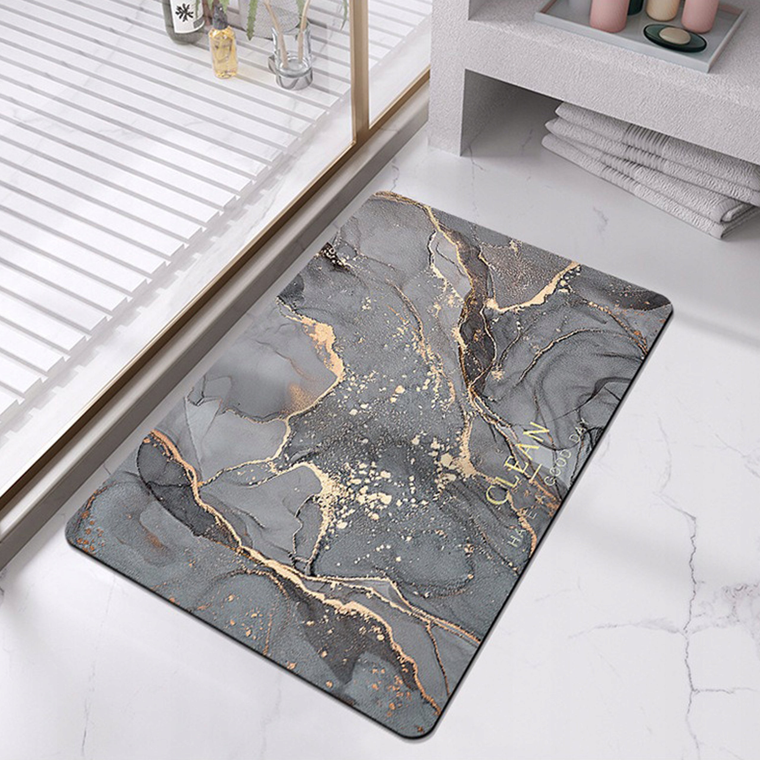 BATHROOM MAT LARGE WATERPROOF ABSORBENT QUICK-DRYING GLAMOUR WALKWAY Product width 47.5 cm