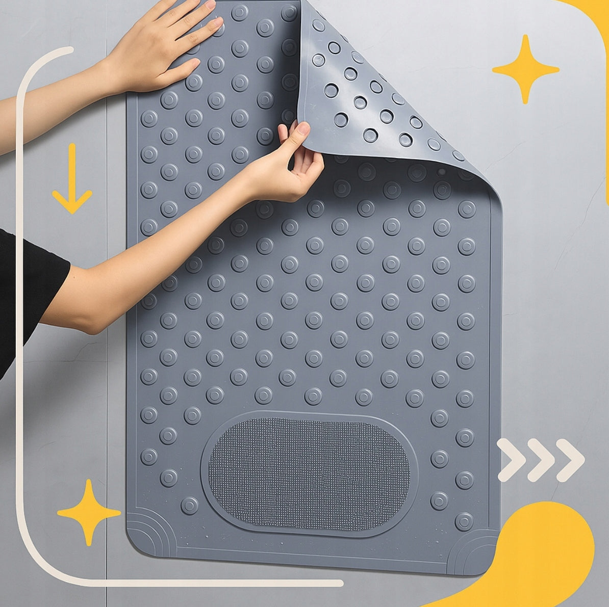 BATHROOM MAT NON-SLIP FOR BATHROOM SHOWER MASSAGE 68x35 CM Packaging status original