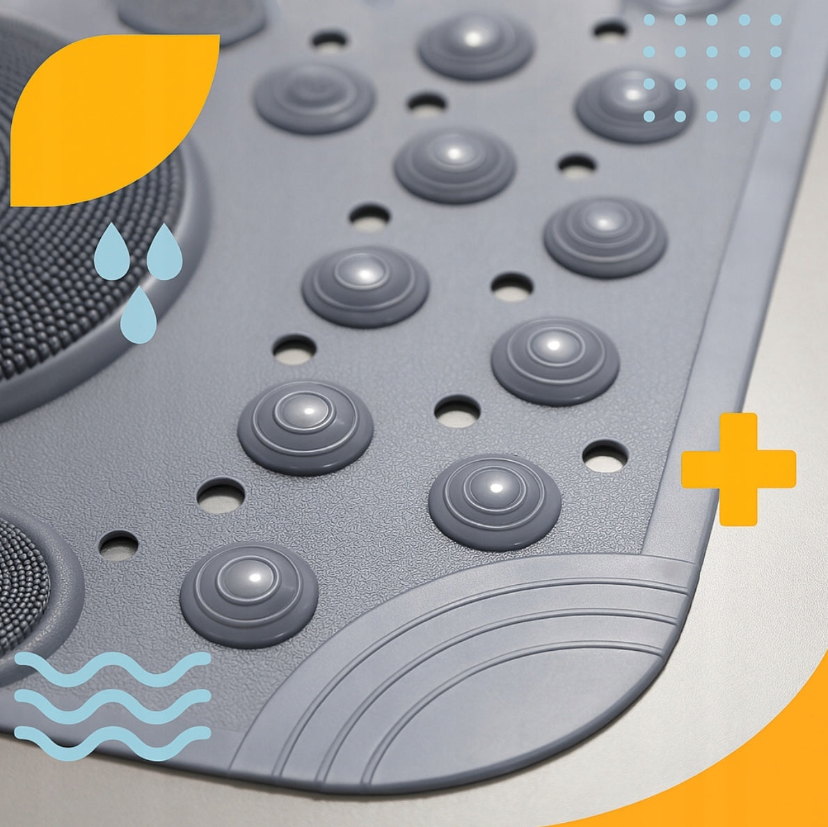 BATHROOM MAT NON-SLIP FOR BATHROOM SHOWER MASSAGE 68x35 CM Product width 35 cm