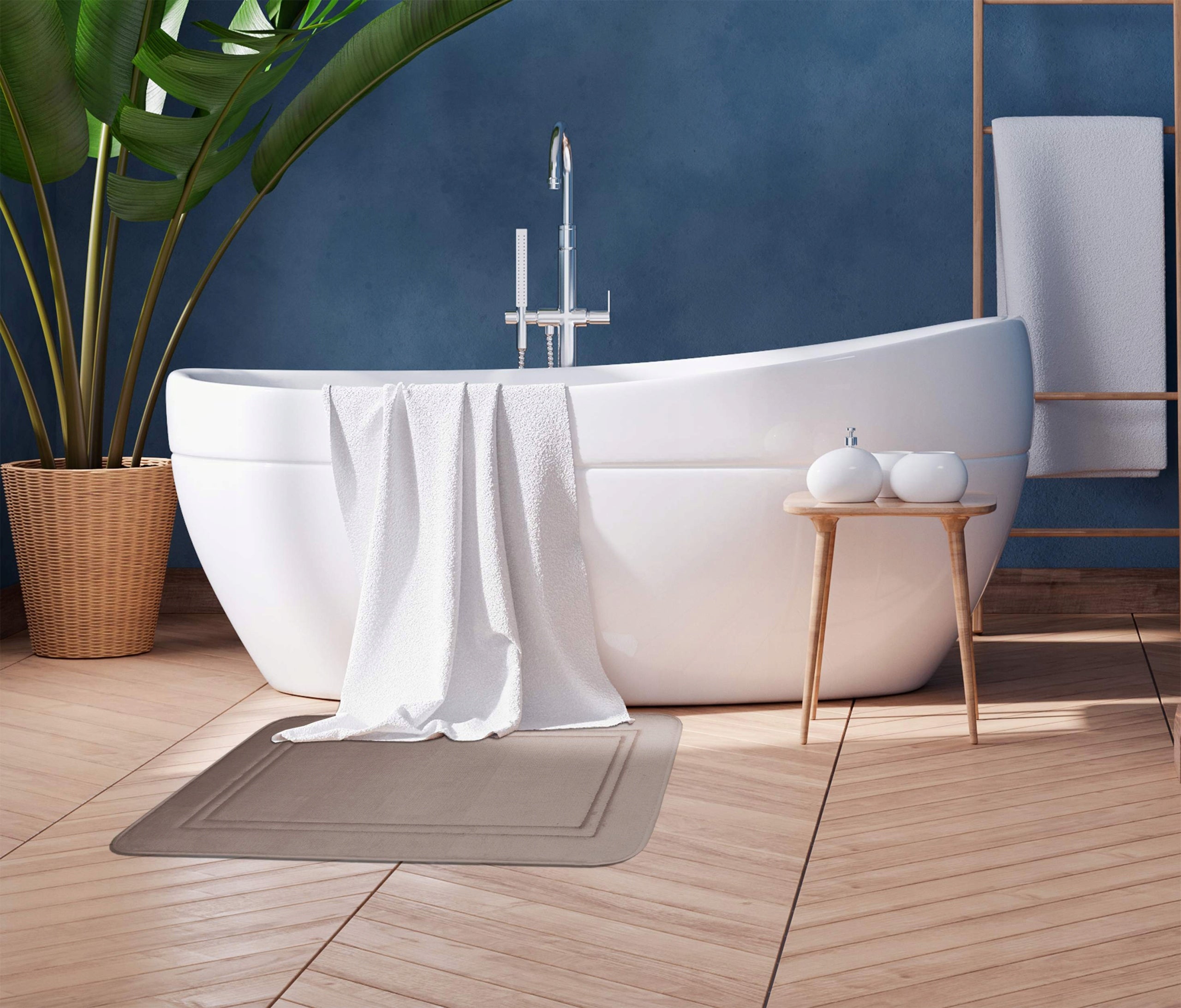BATHROOM MAT QUICK-DRYING BATHROOM RUG NON-SLIP 40x60 BEIGE EAN (GTIN) 5902340674574