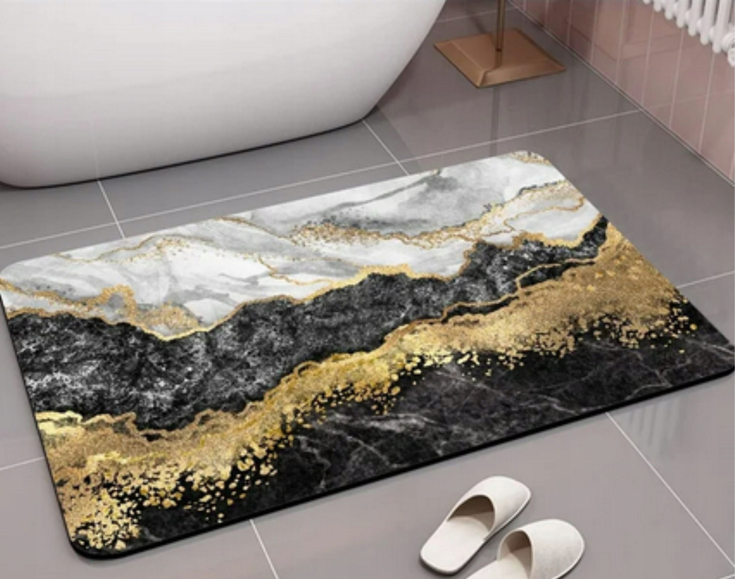 BATHROOM MAT QUICK-DRYING BATHROOM RUG NON-SLIP 80x50 Shape rectangle