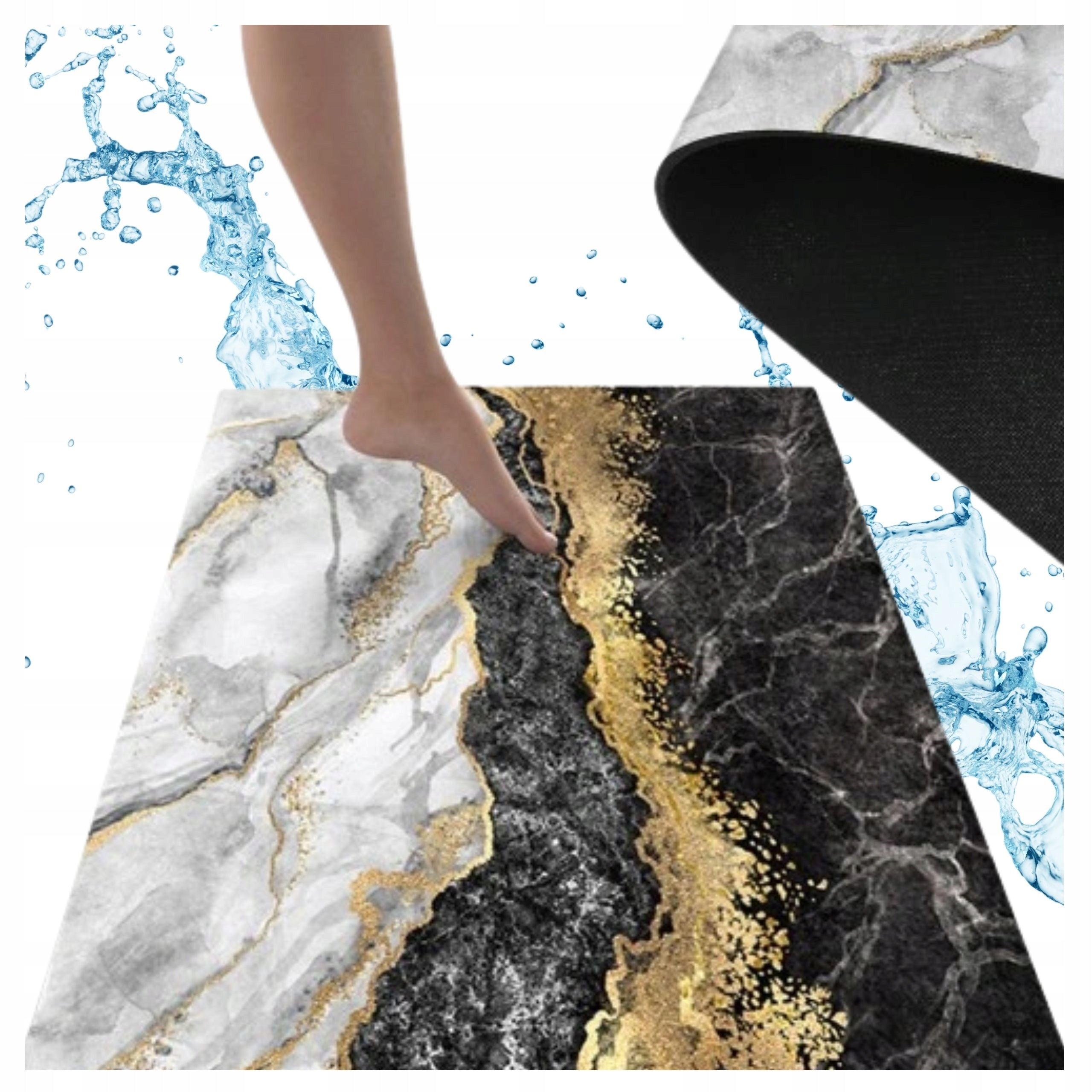 BATHROOM MAT QUICK-DRYING BATHROOM RUG NON-SLIP 80x50