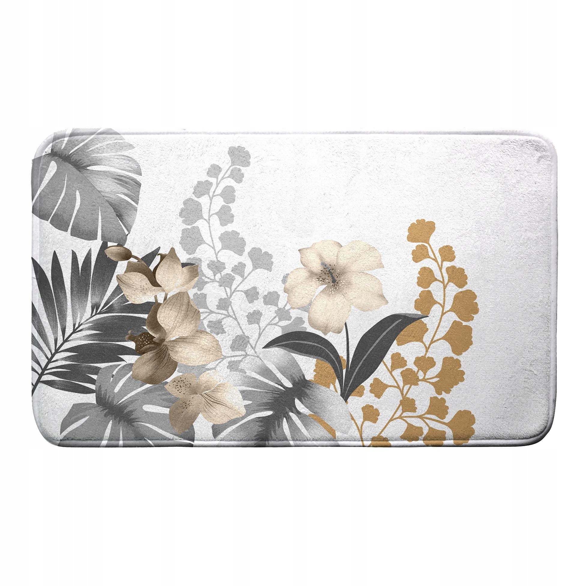 BATHROOM MAT RECTANGULAR BATHROOM RUG FOR BATHROOM 45 x 75 FLOWERS Product width 45 cm