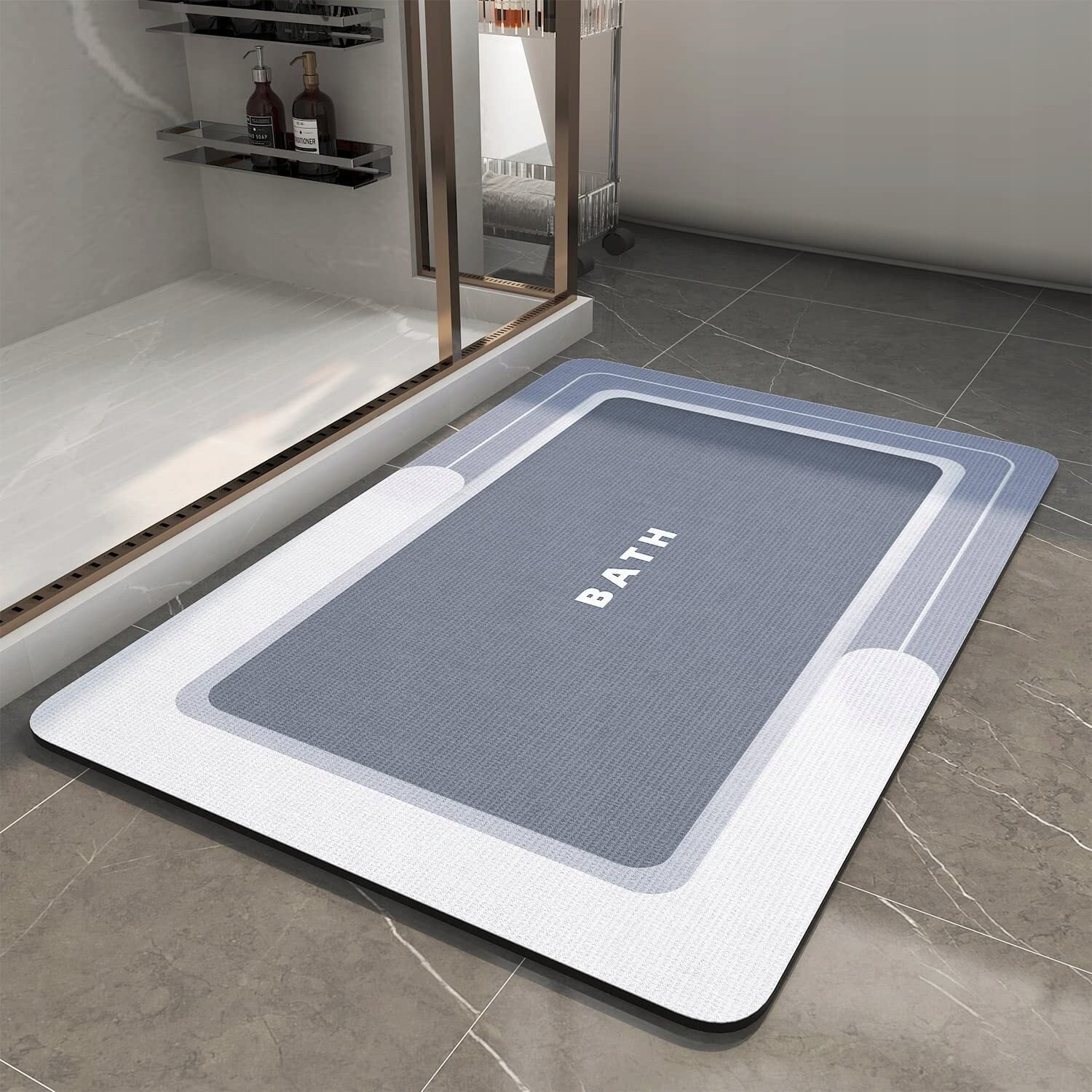 BATHROOM MAT RUG ABSORBENT SHOWER PAD BATHTUB 40x60 Thickness 5 mm