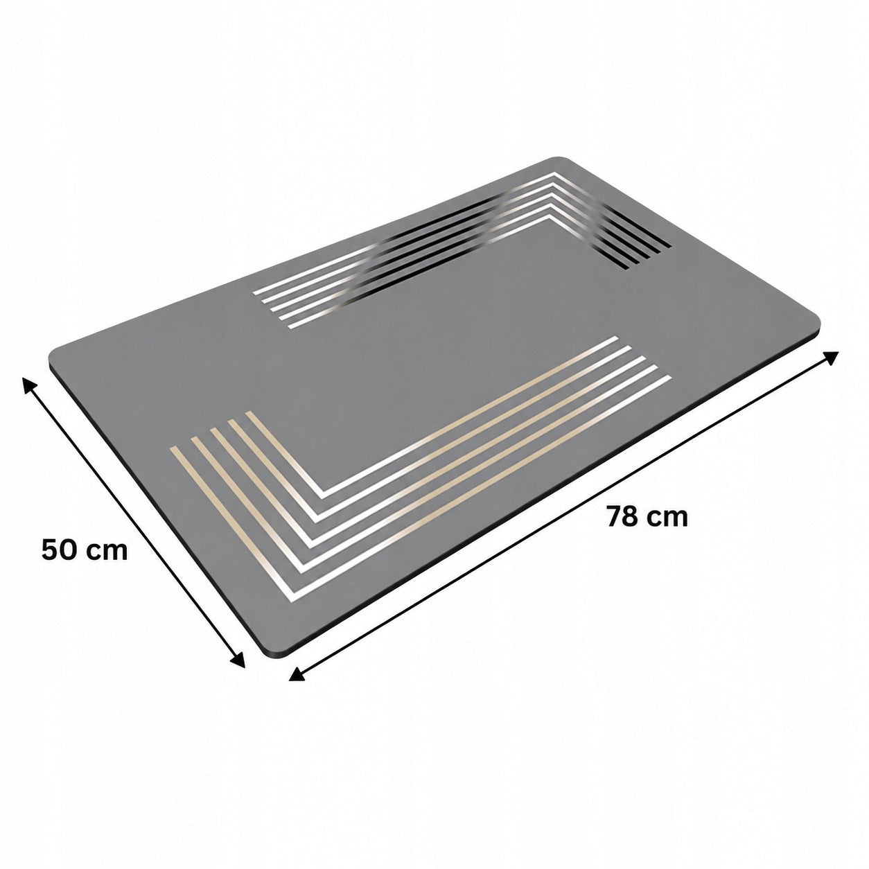 BATHROOM MAT SHOWER RUG NON-SLIP ABSORBENT 50X78 CM Product width 50 cm