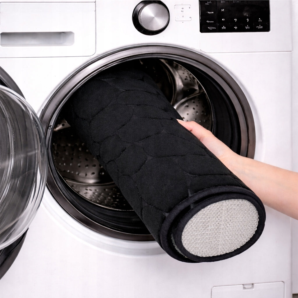 BATHROOM MAT SOFT QUICK-DRYING BLACK NON-SLIP RUG 40x60CM Product width 40 cm