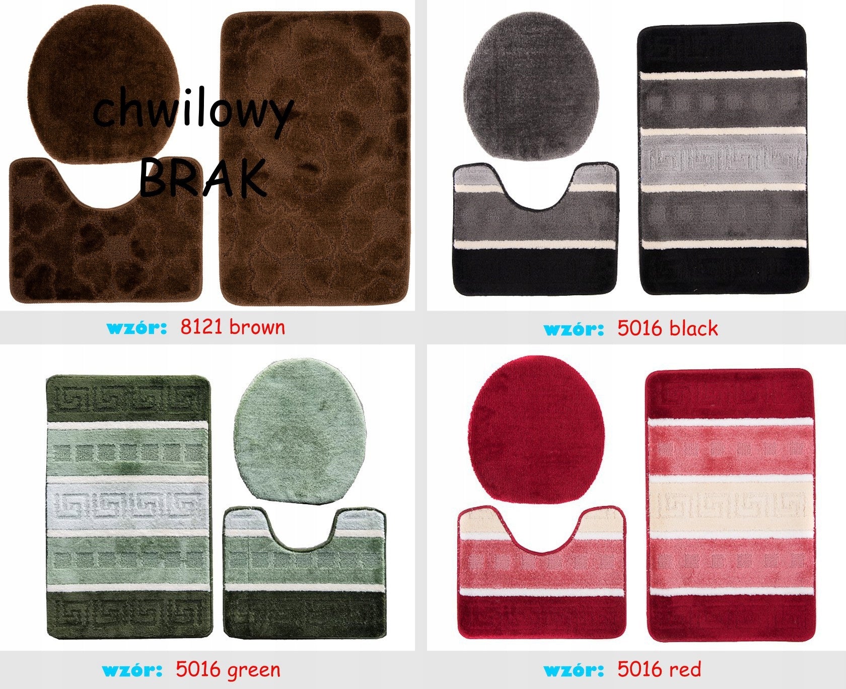 BATHROOM MATS 3 EL. ANTI-SLIP THICK 24H Brand Dywany Chemex