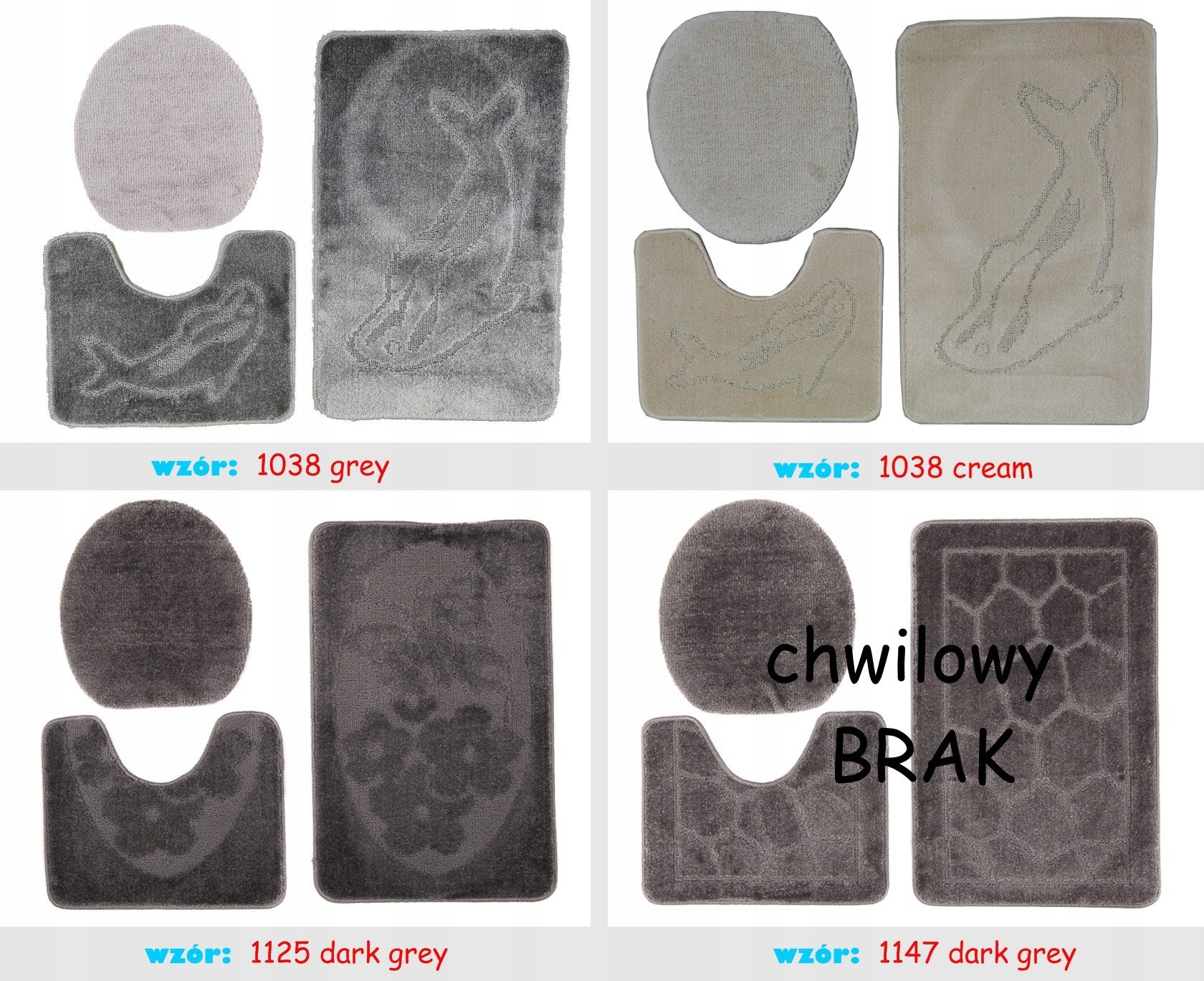 BATHROOM MATS 3 EL. ANTI-SLIP THICK 24H Manufacturer code Łazienkowe multi mix