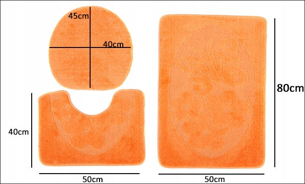 BATHROOM MATS 3 EL. ANTI-SLIP THICK 24H Thickness 10 mm