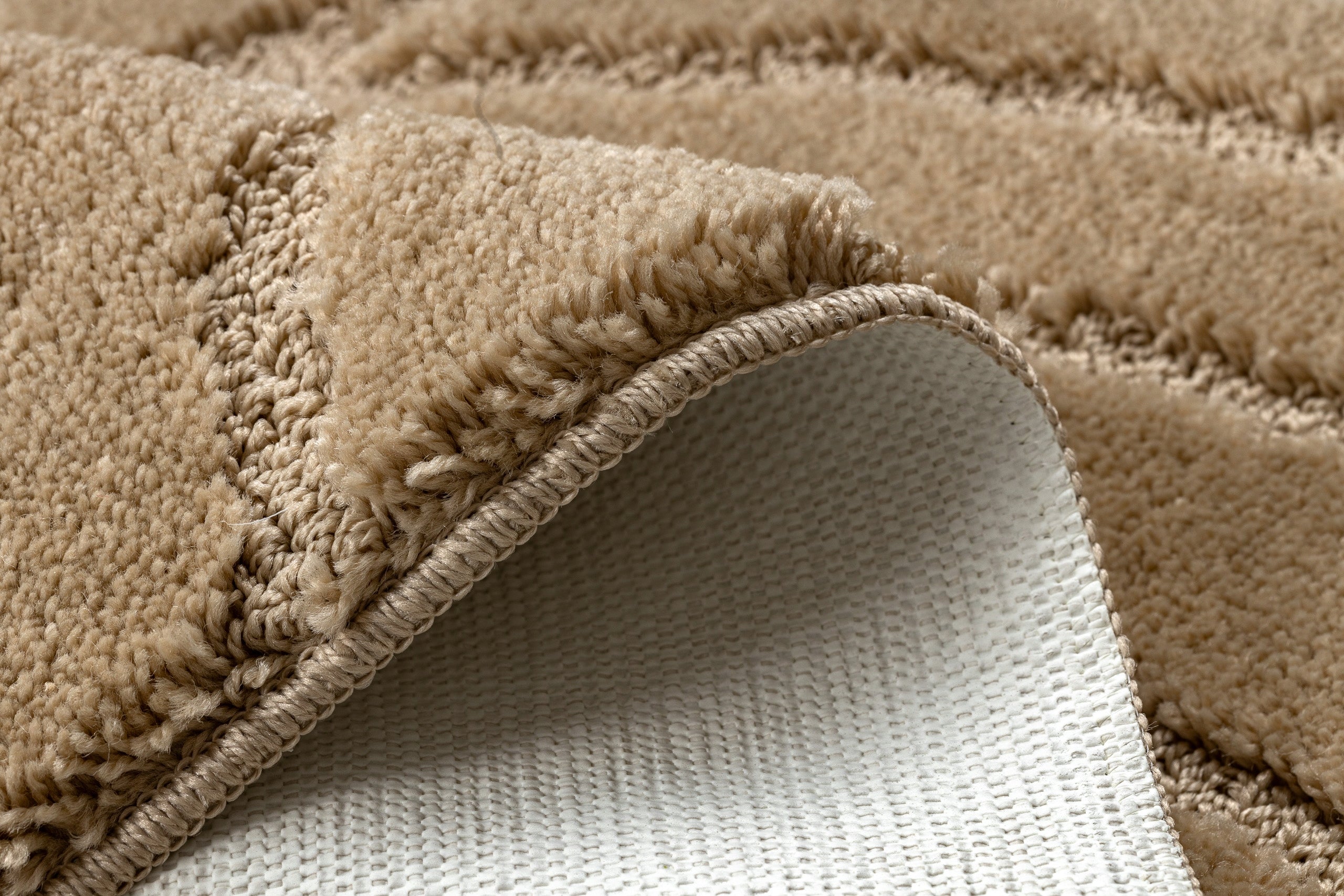 BATHROOM RUG 50x80 WAVES beige NON-SLIP SOFT #KPL302 Material polypropylene